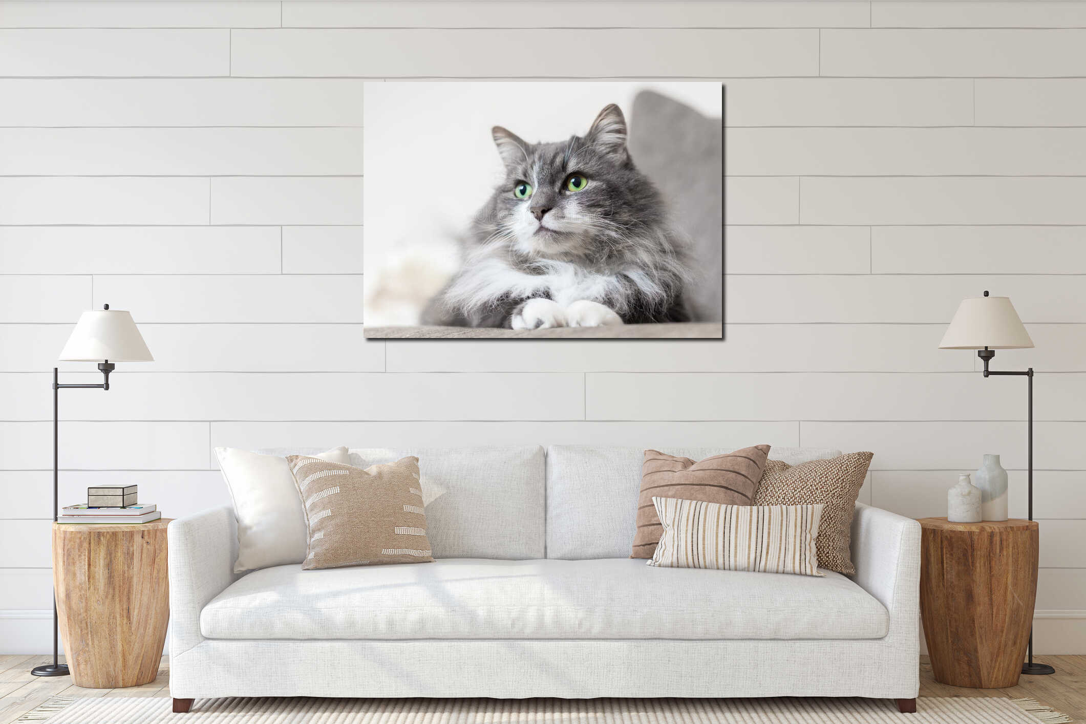 Canvas hanging interior mockup