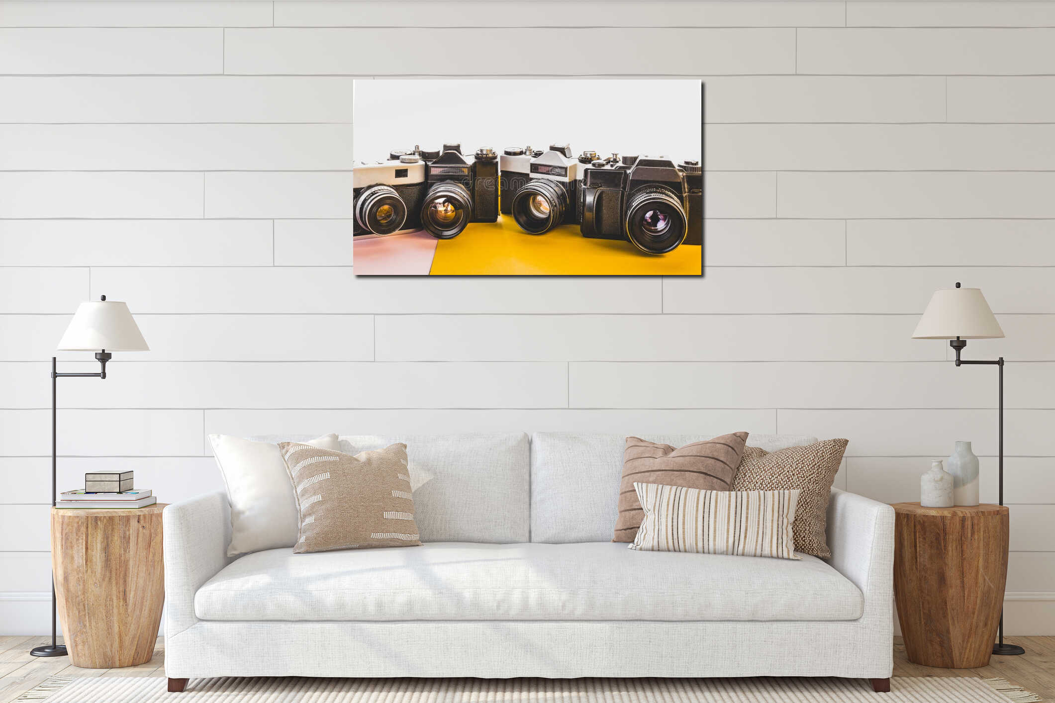 Canvas hanging interior mockup