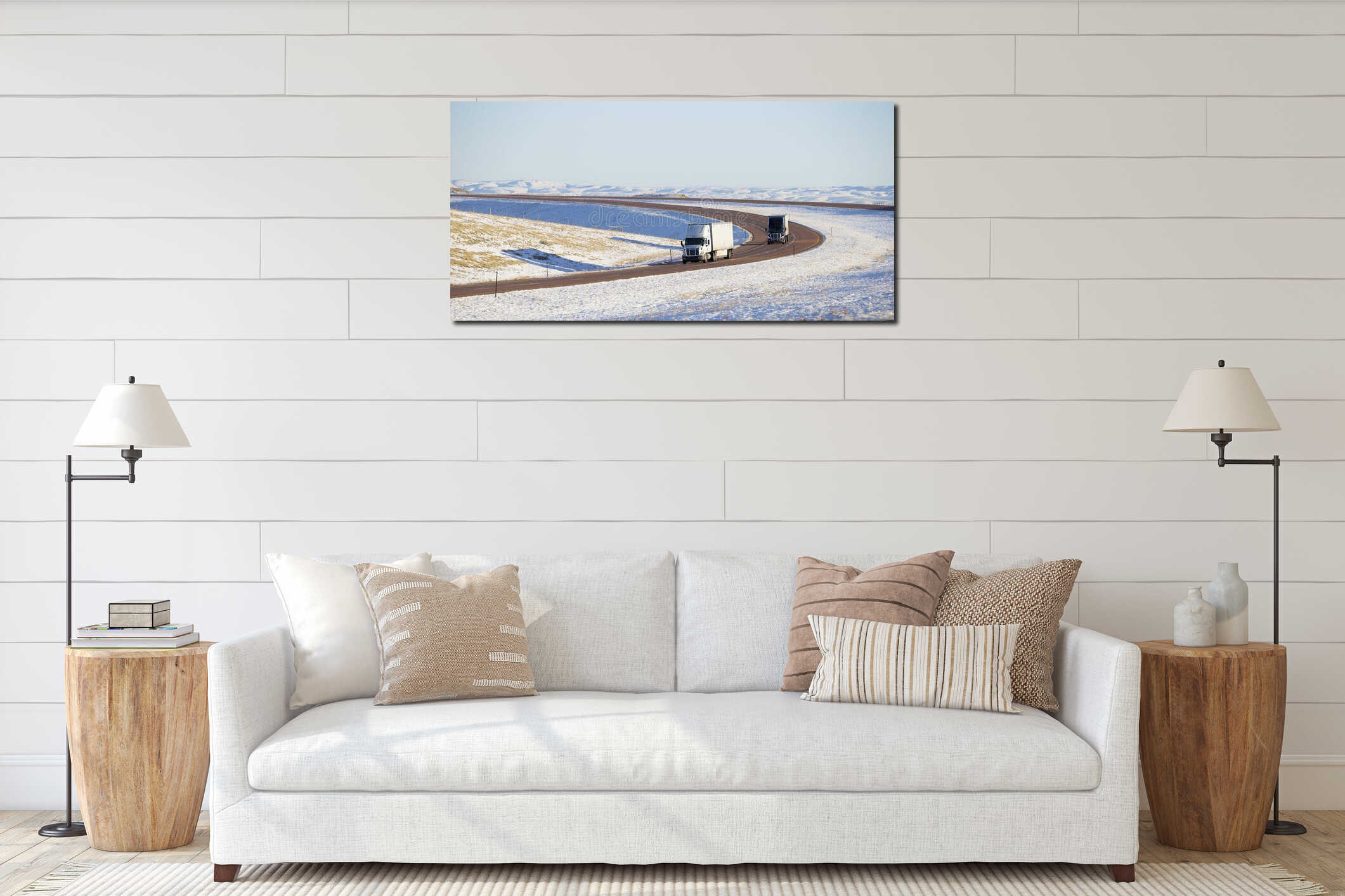 Canvas hanging interior mockup