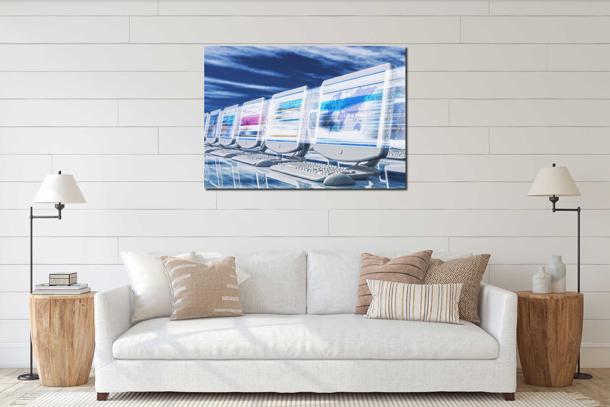 Canvas hanging interior mockup