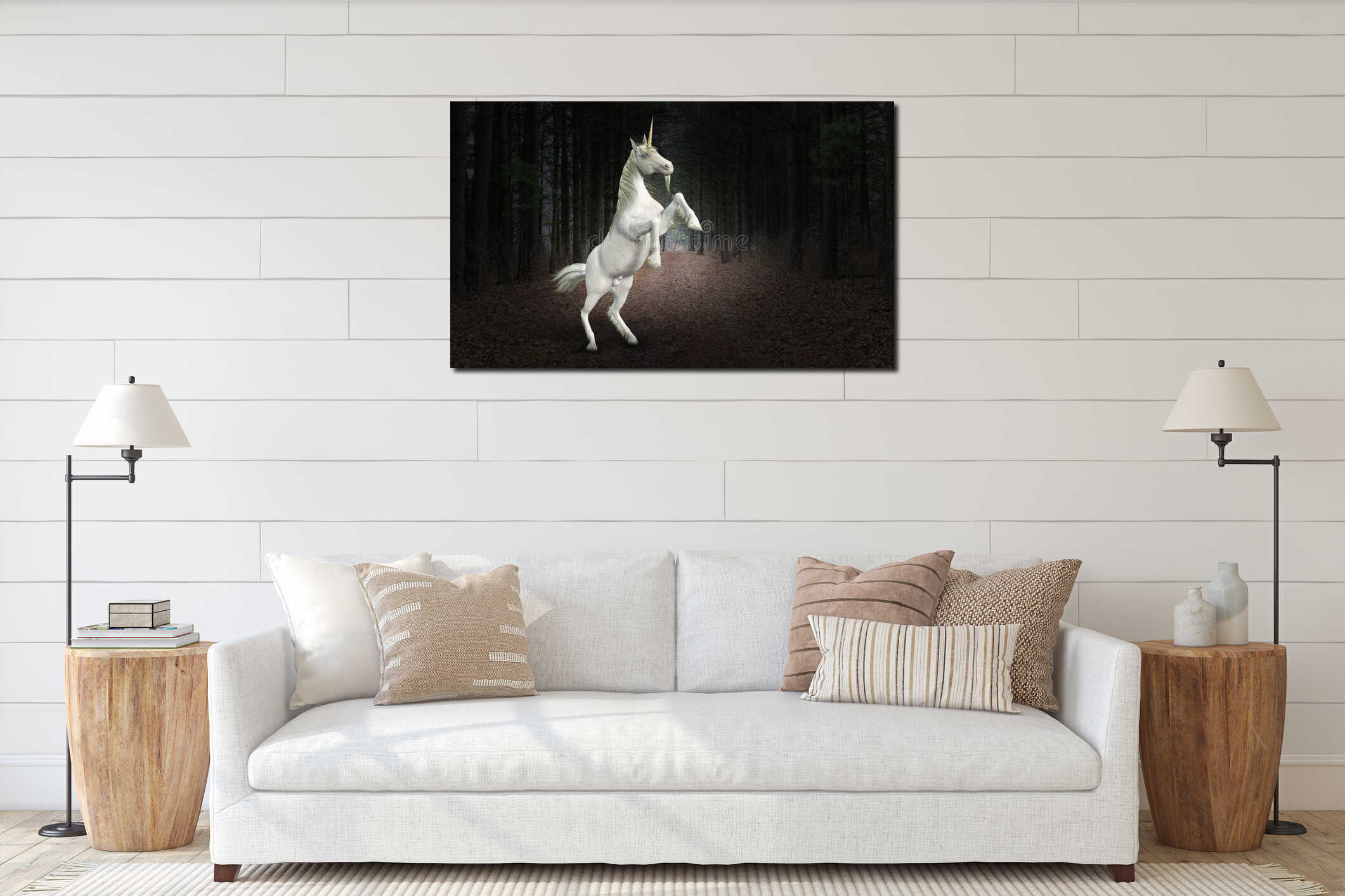 Canvas hanging interior mockup