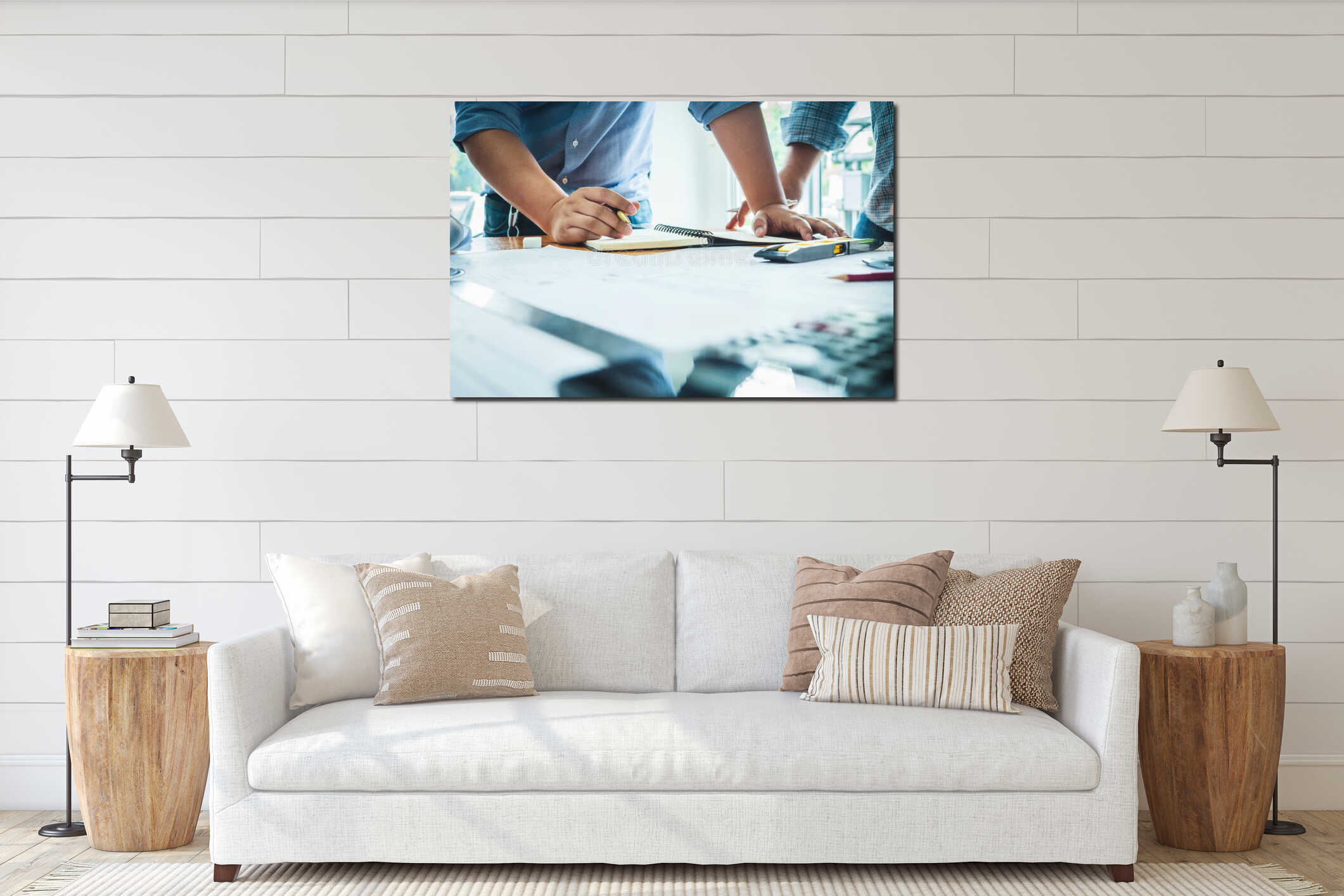 Canvas hanging interior mockup