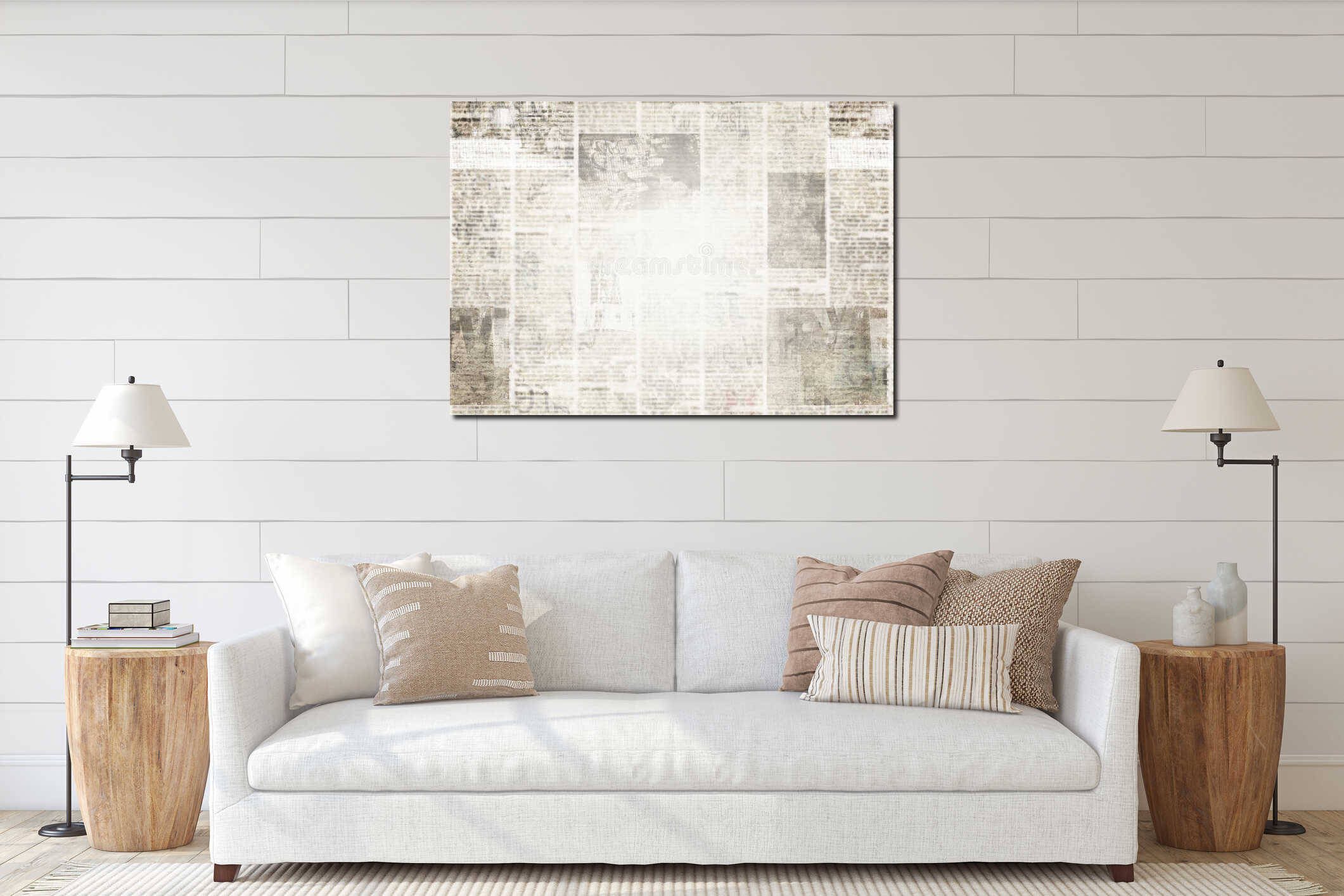 Canvas hanging interior mockup