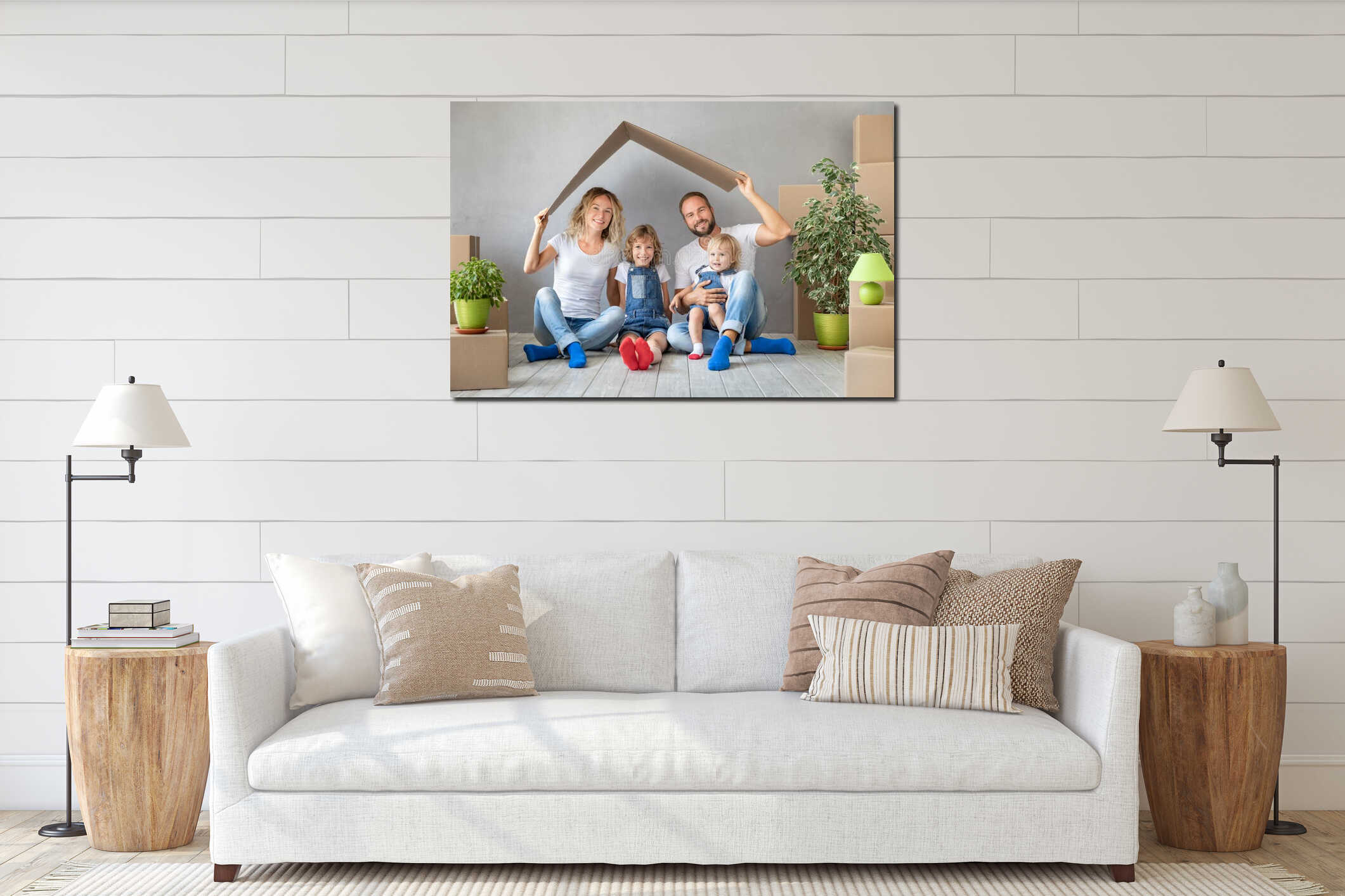Canvas hanging interior mockup