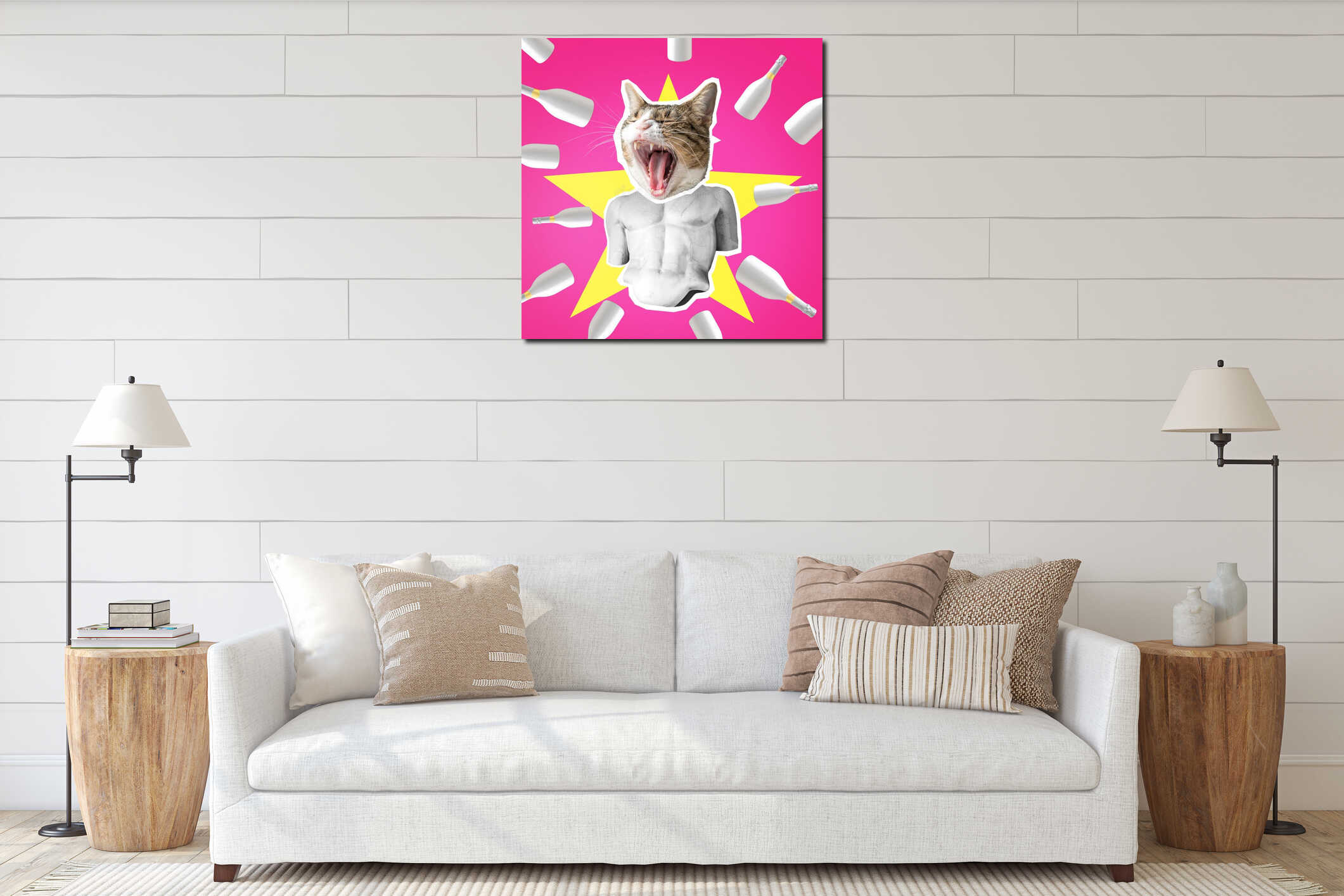 Canvas hanging interior mockup