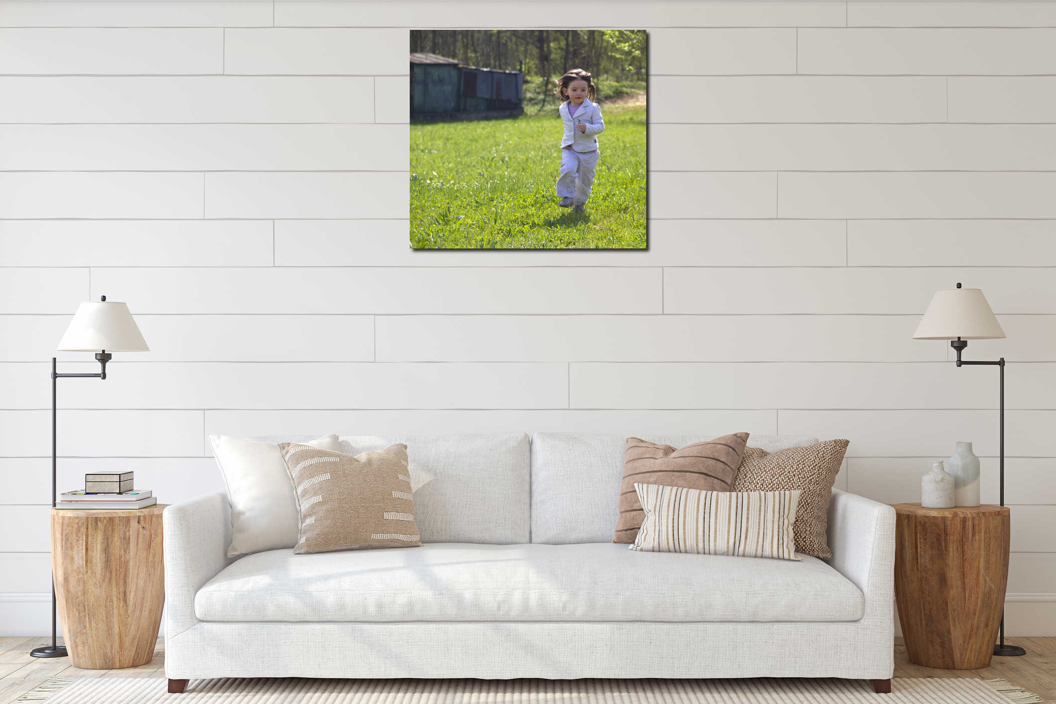 Canvas hanging interior mockup