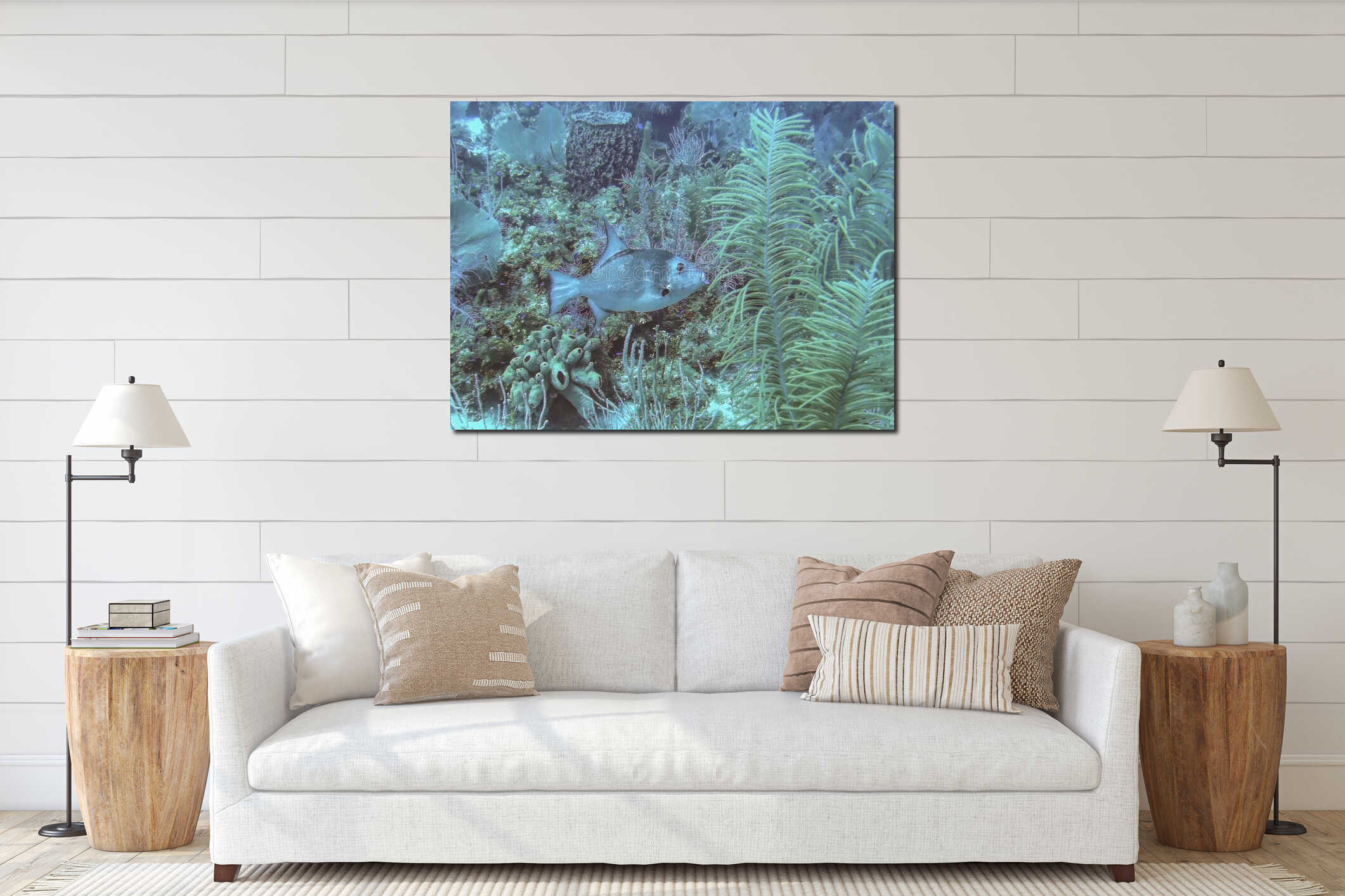 Canvas hanging interior mockup