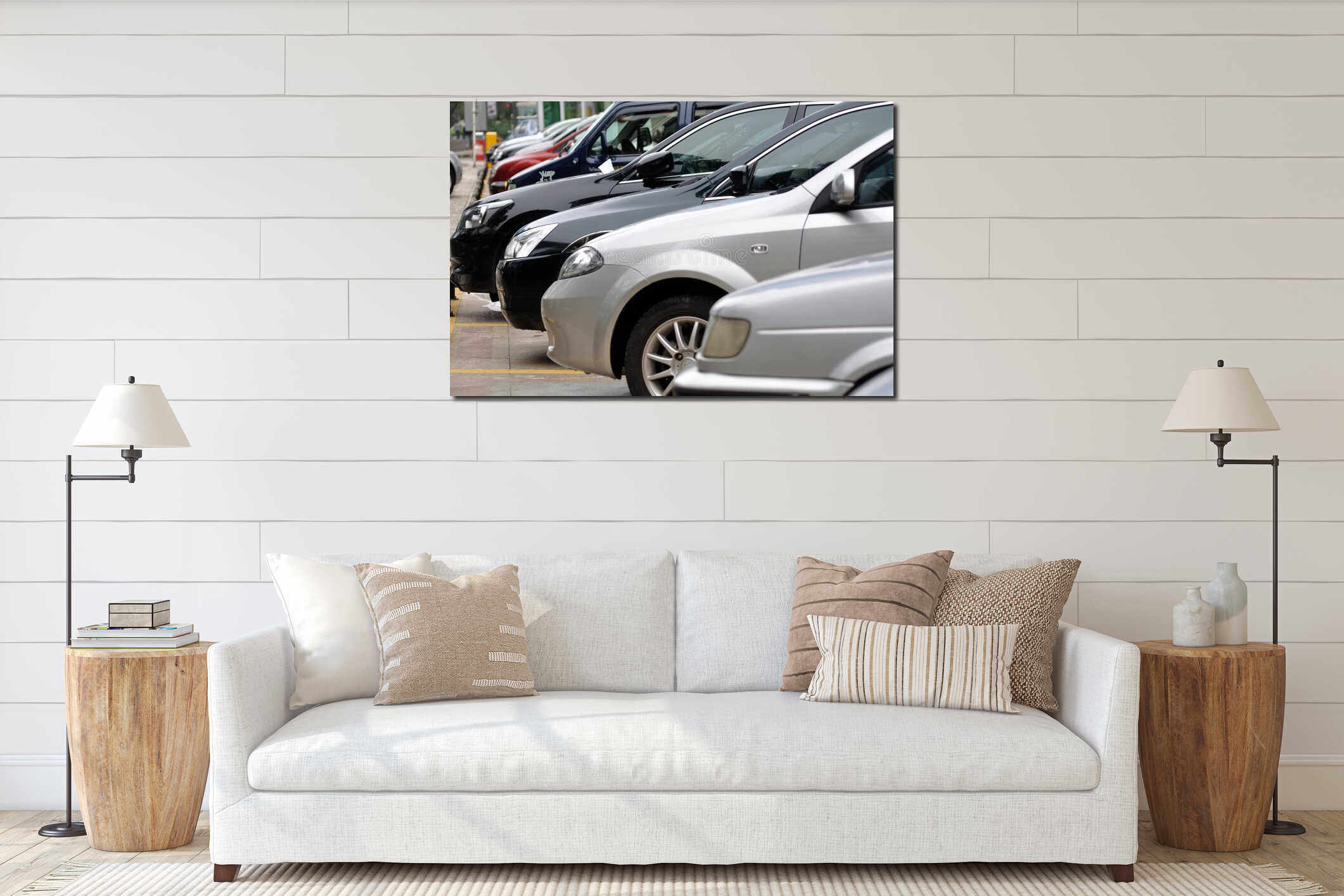 Canvas hanging interior mockup