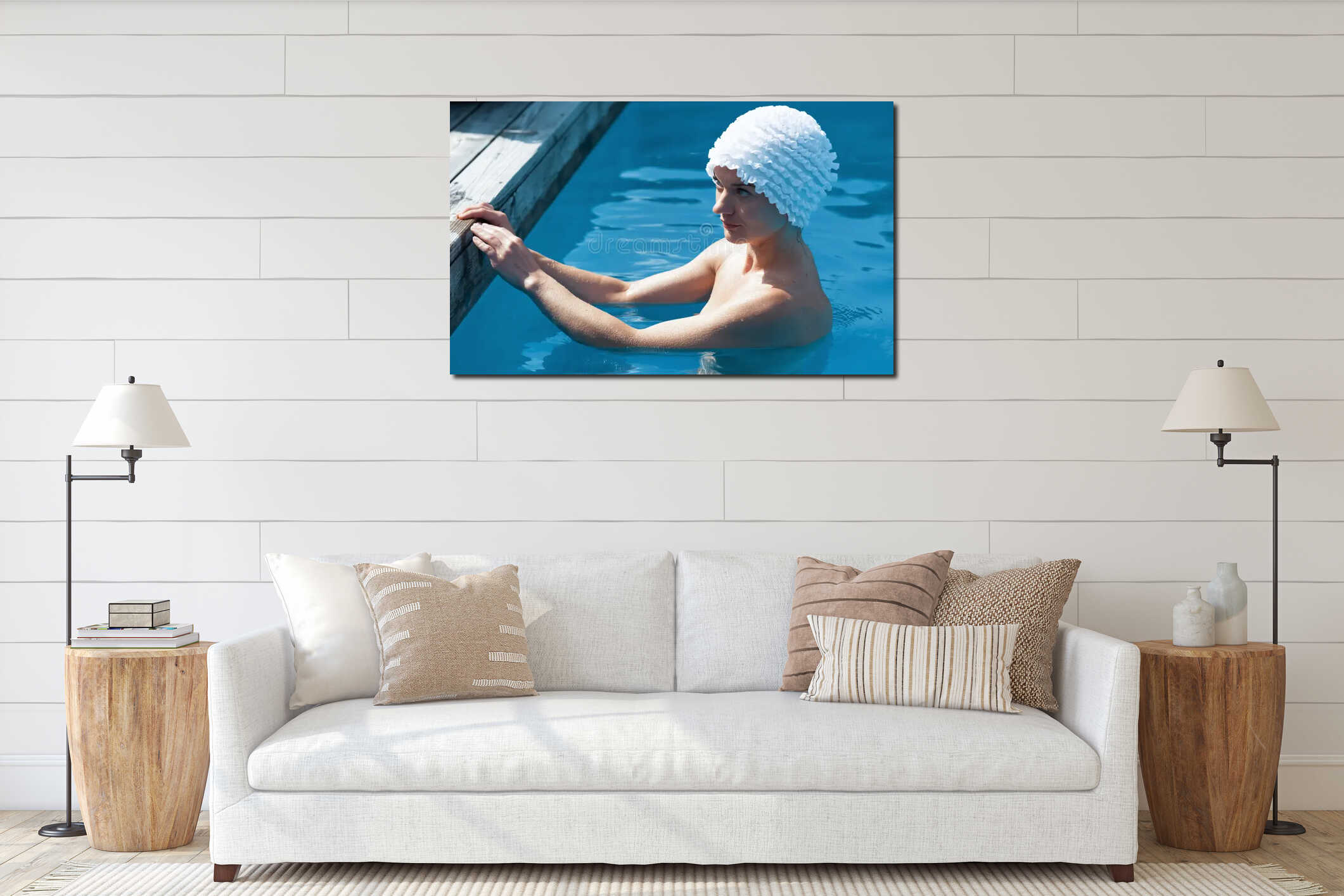 Canvas hanging interior mockup