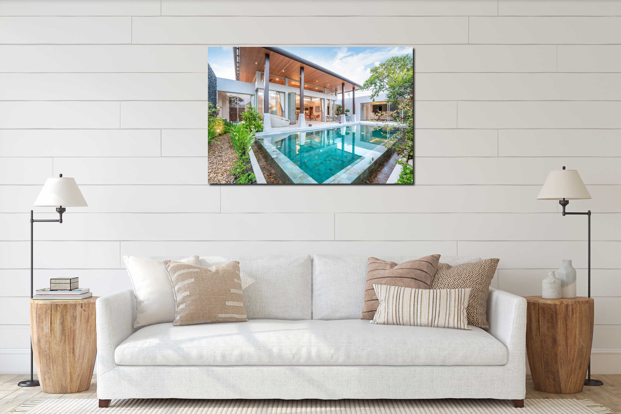 Canvas hanging interior mockup
