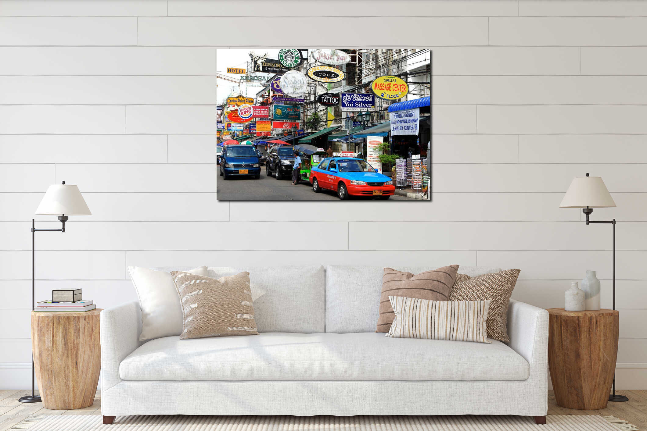 Canvas hanging interior mockup