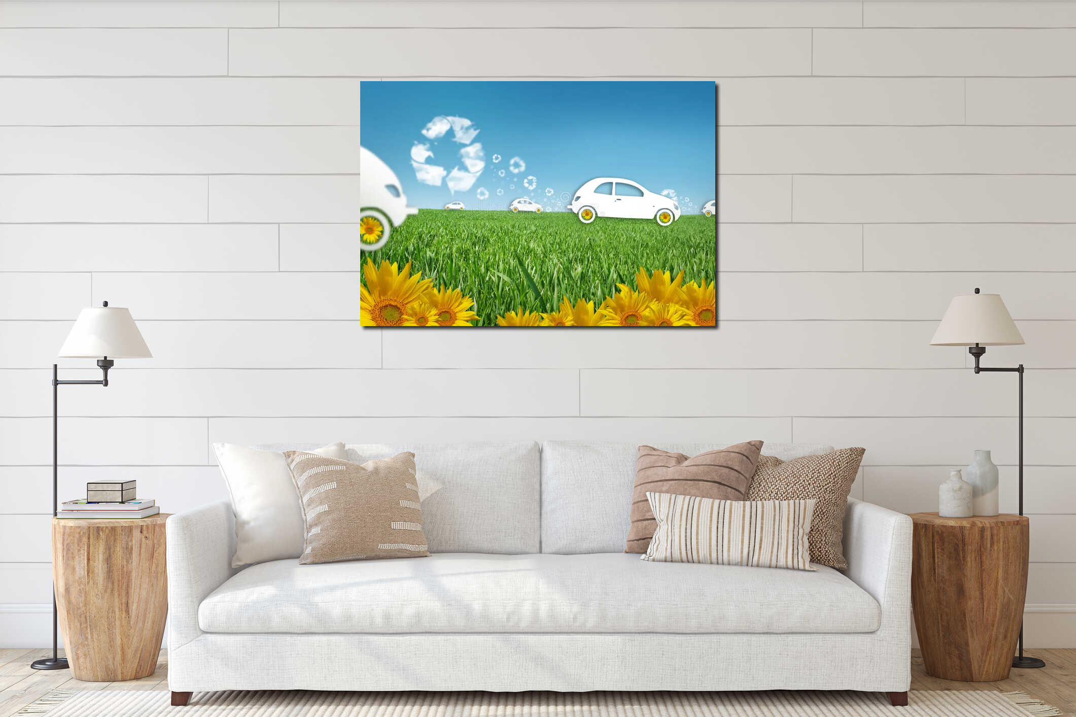 Canvas hanging interior mockup