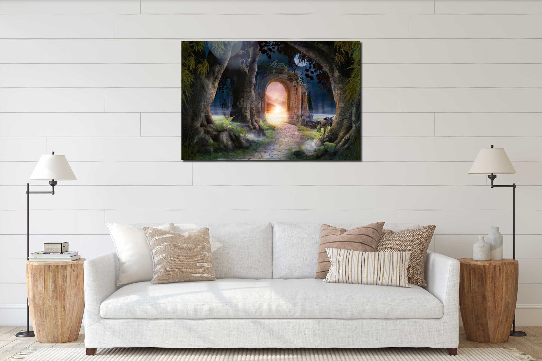 Canvas hanging interior mockup