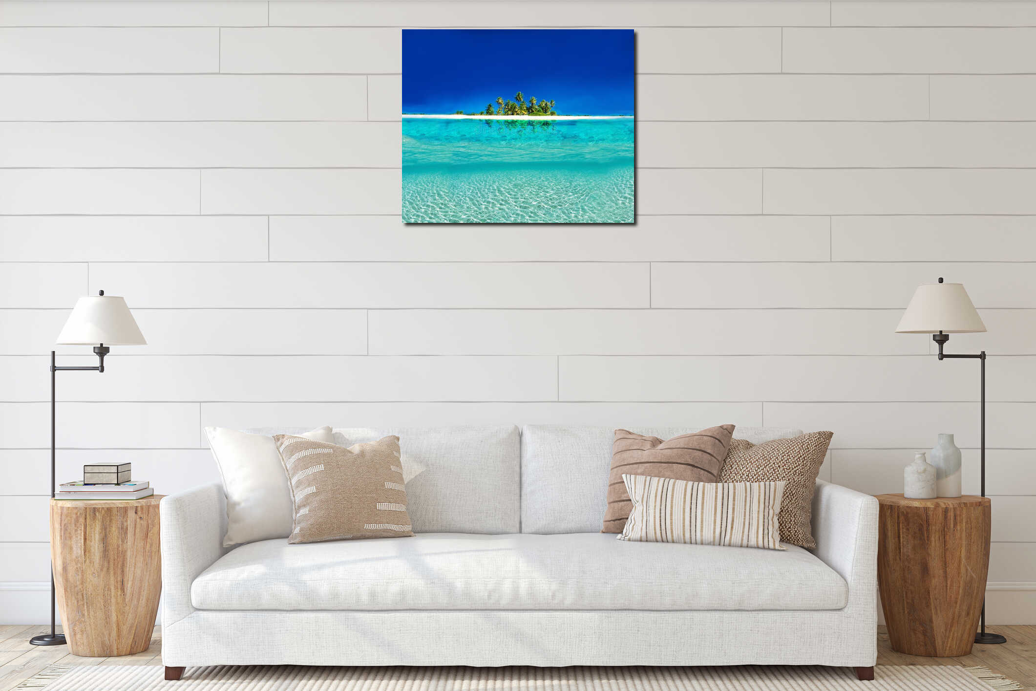 Canvas hanging interior mockup