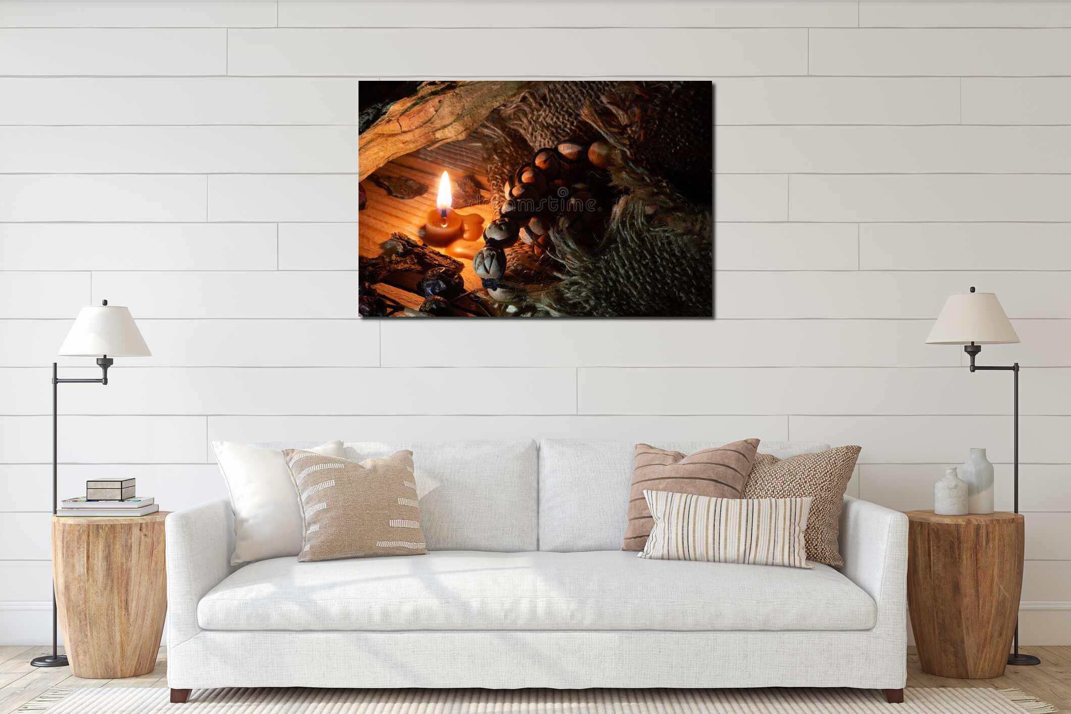 Canvas hanging interior mockup