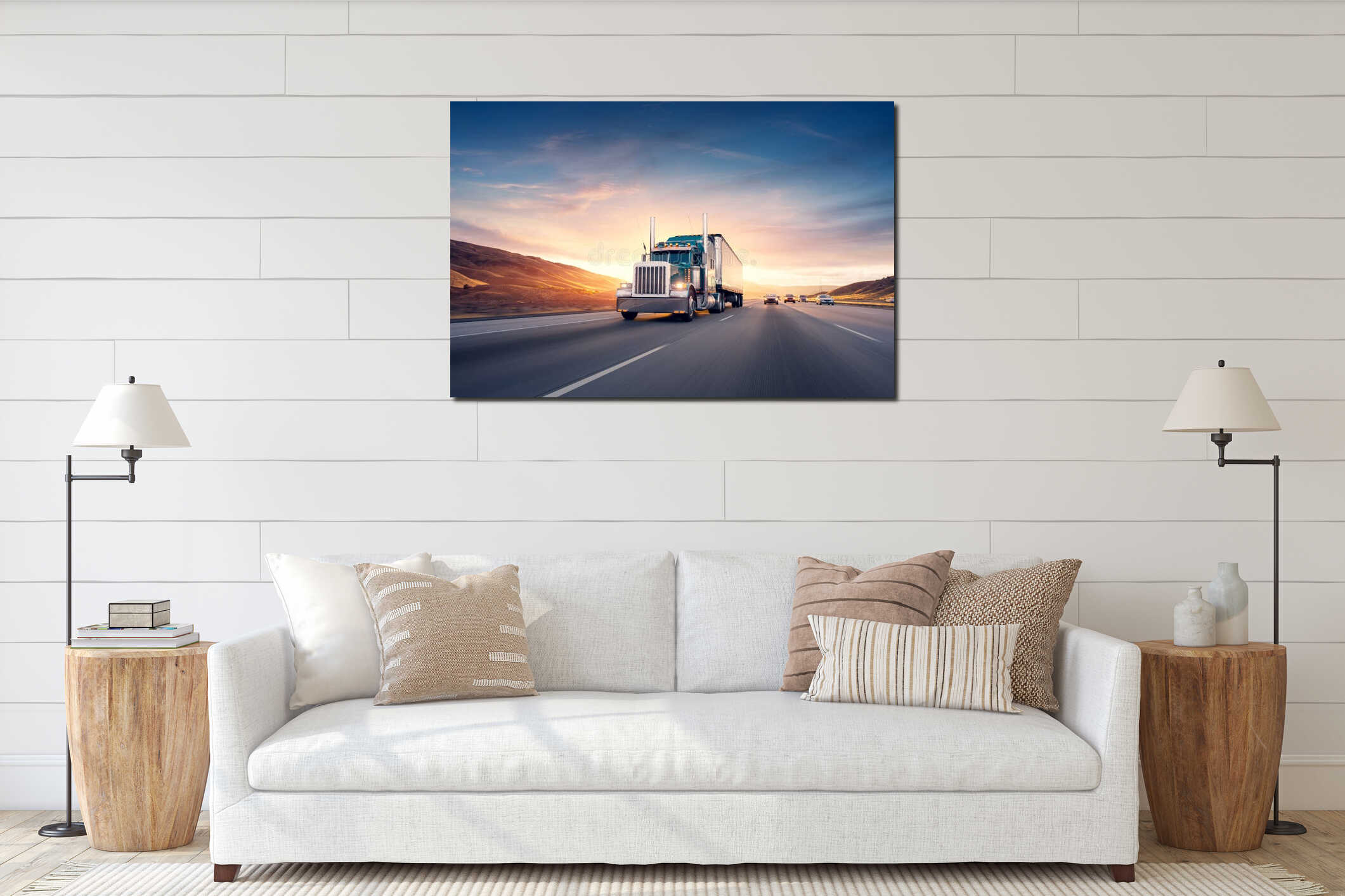 Canvas hanging interior mockup