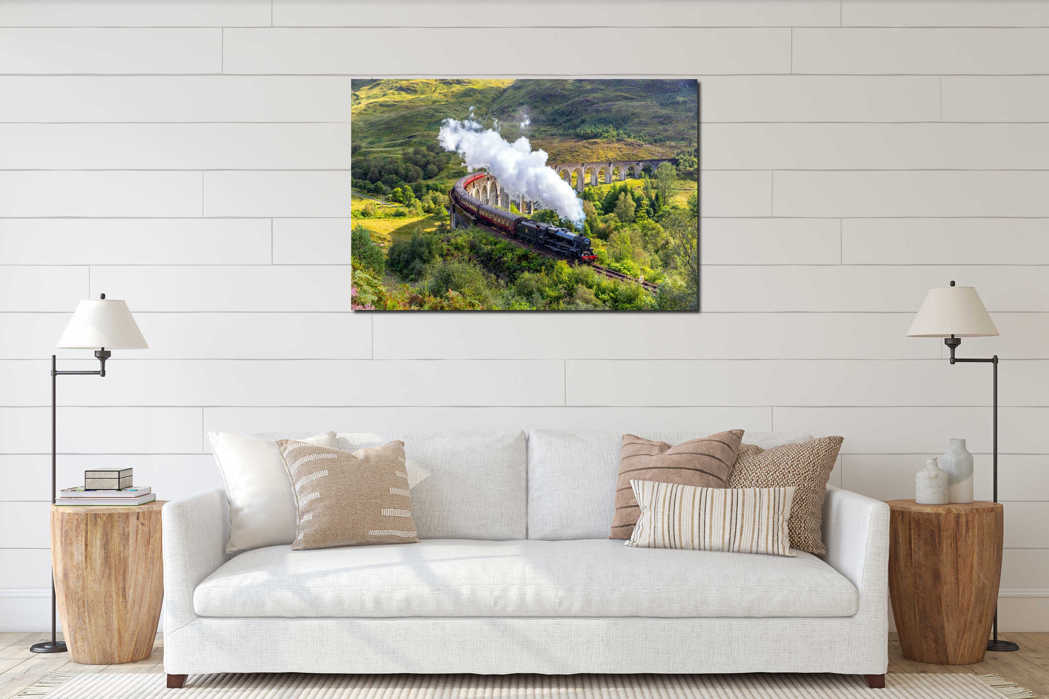 Canvas hanging interior mockup