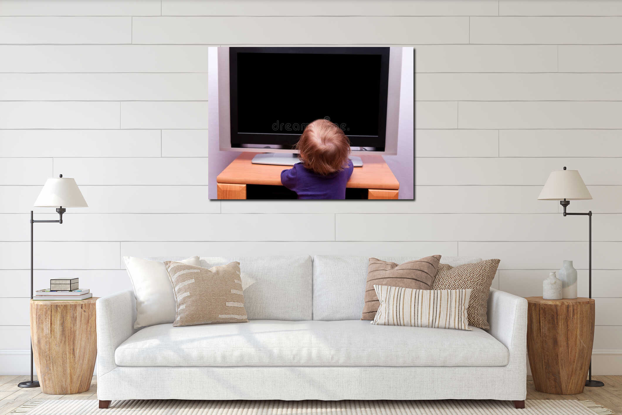 Canvas hanging interior mockup