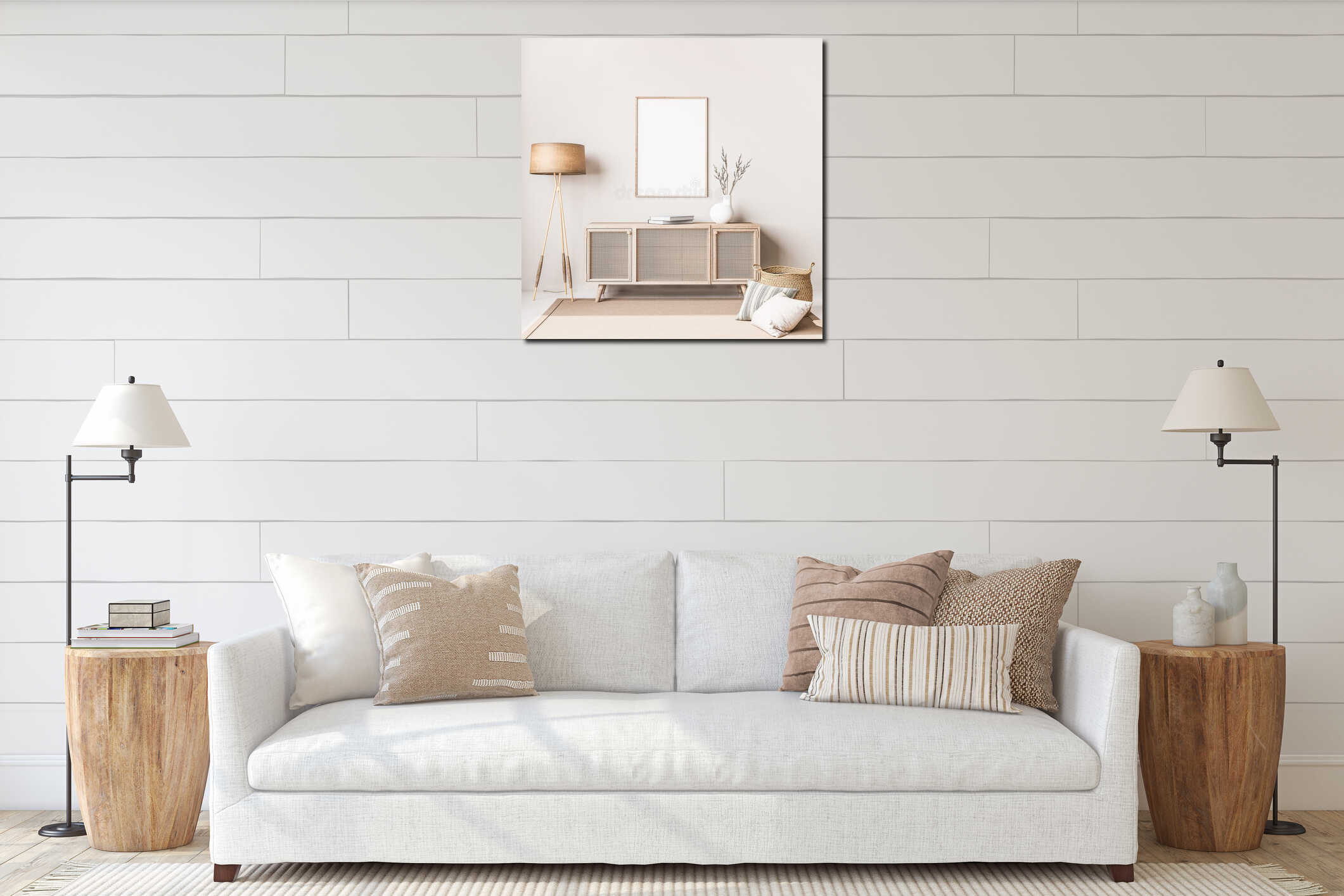 Canvas hanging interior mockup