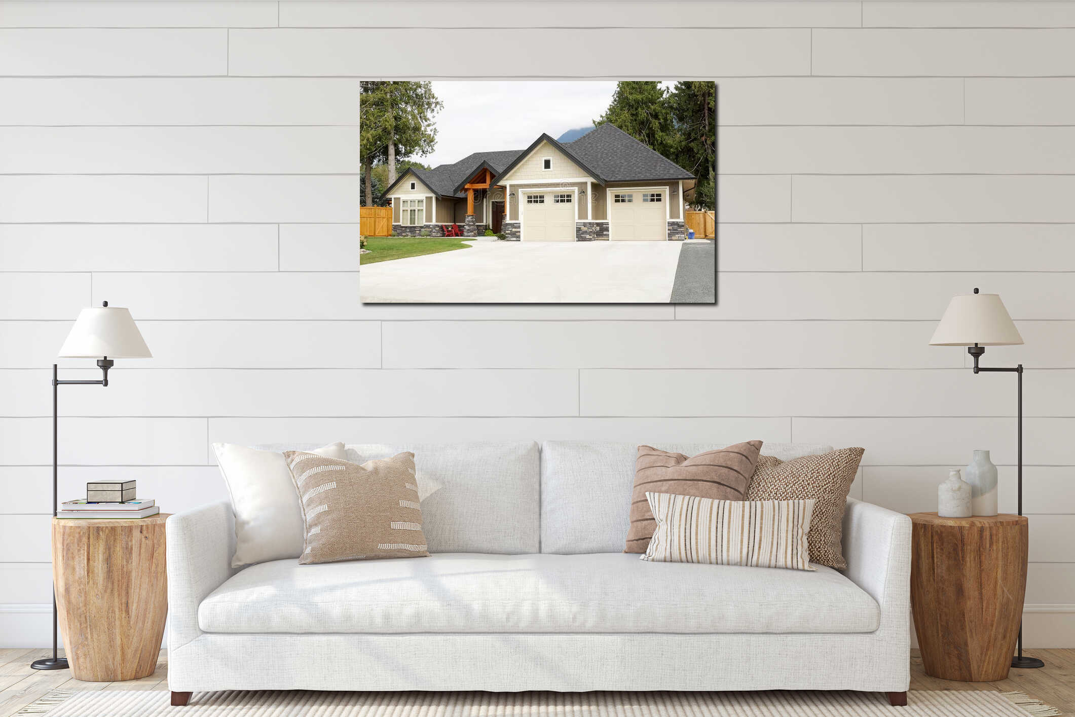 Canvas hanging interior mockup