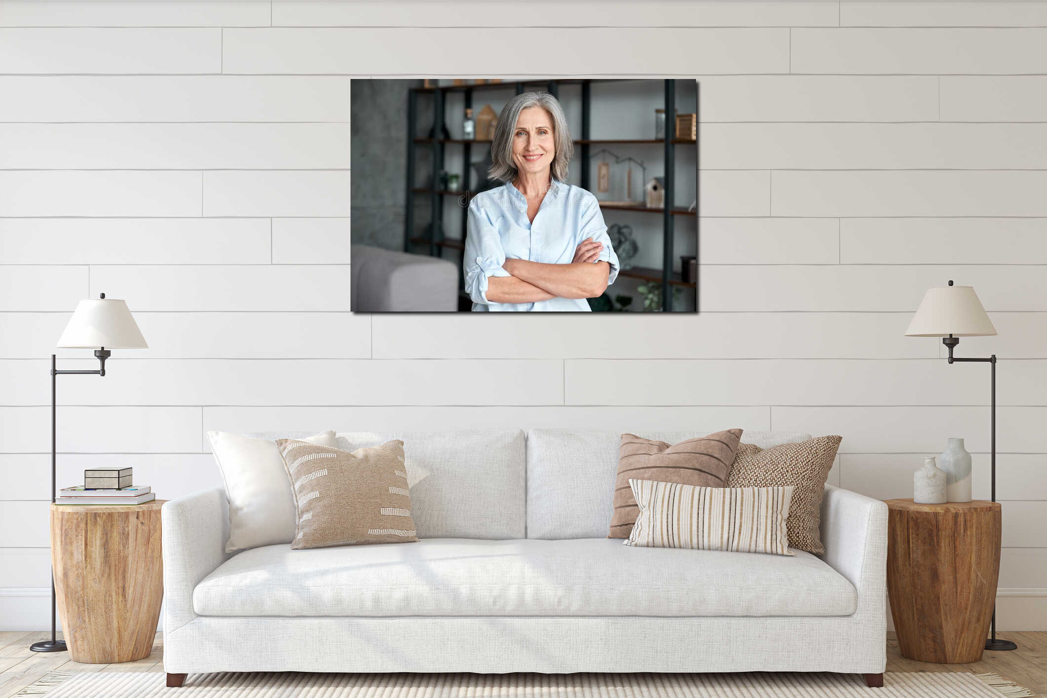 Canvas hanging interior mockup