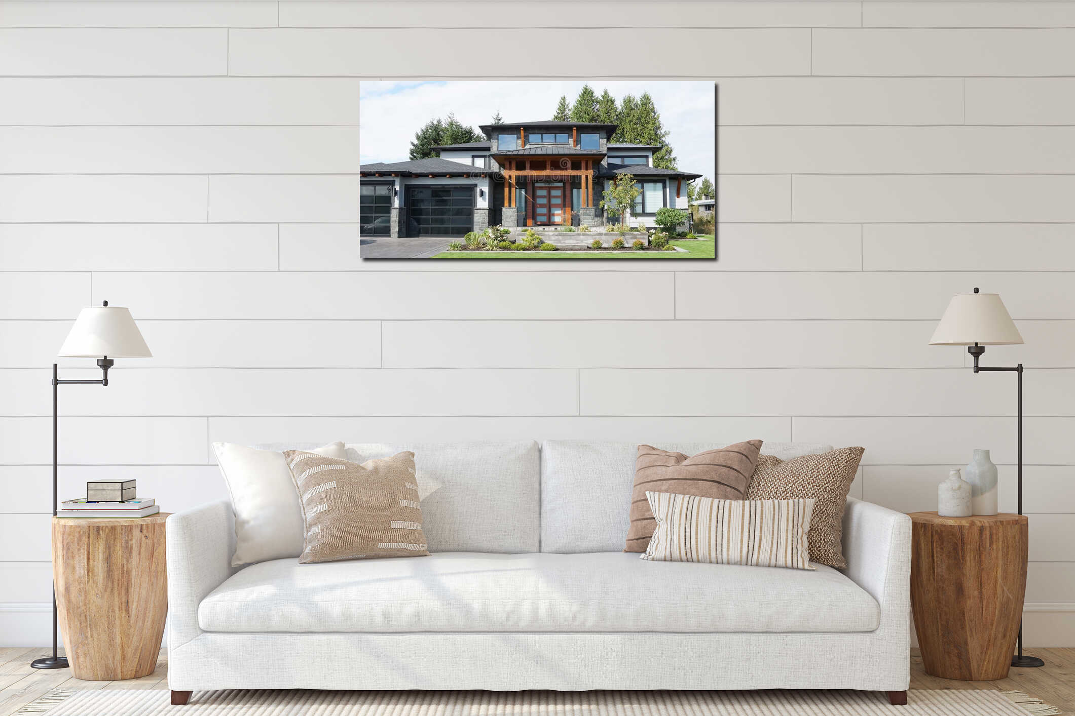 Canvas hanging interior mockup