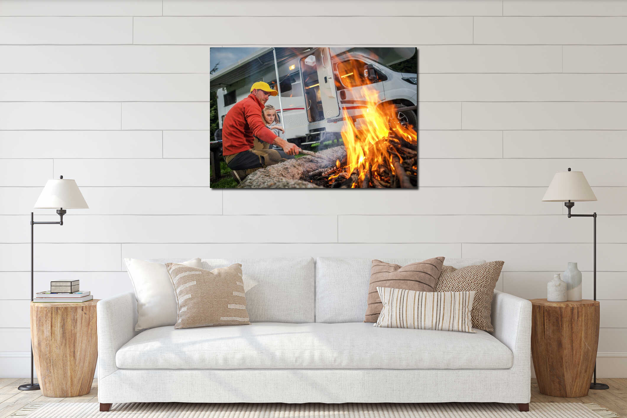 Canvas hanging interior mockup