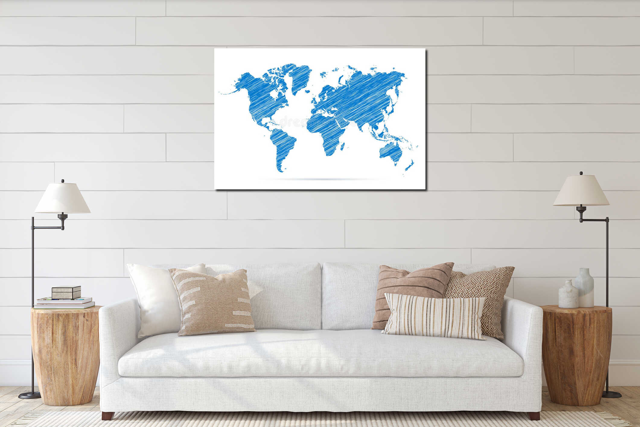 Canvas hanging interior mockup