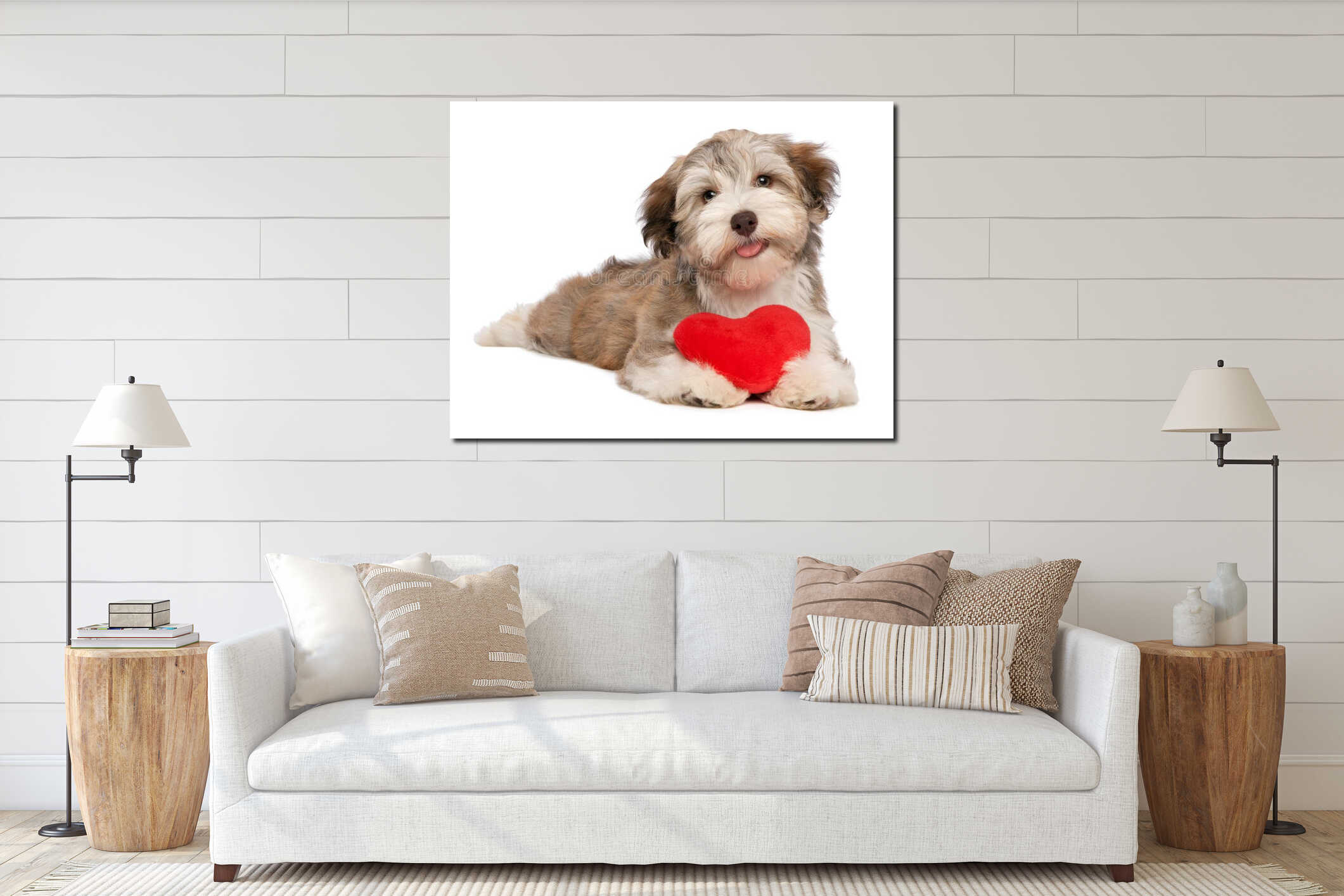 Canvas hanging interior mockup