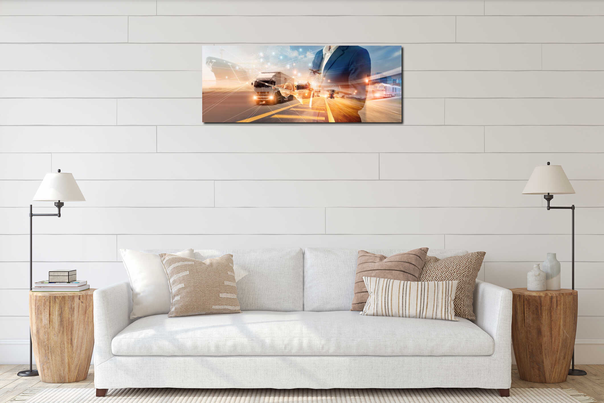 Canvas hanging interior mockup