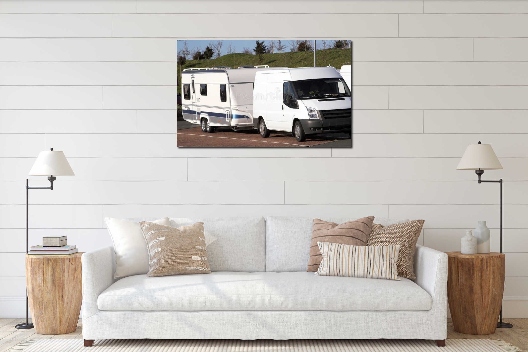 Canvas hanging interior mockup