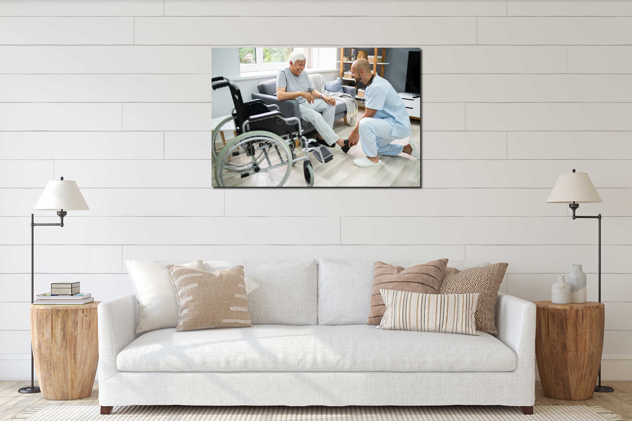 Canvas hanging interior mockup