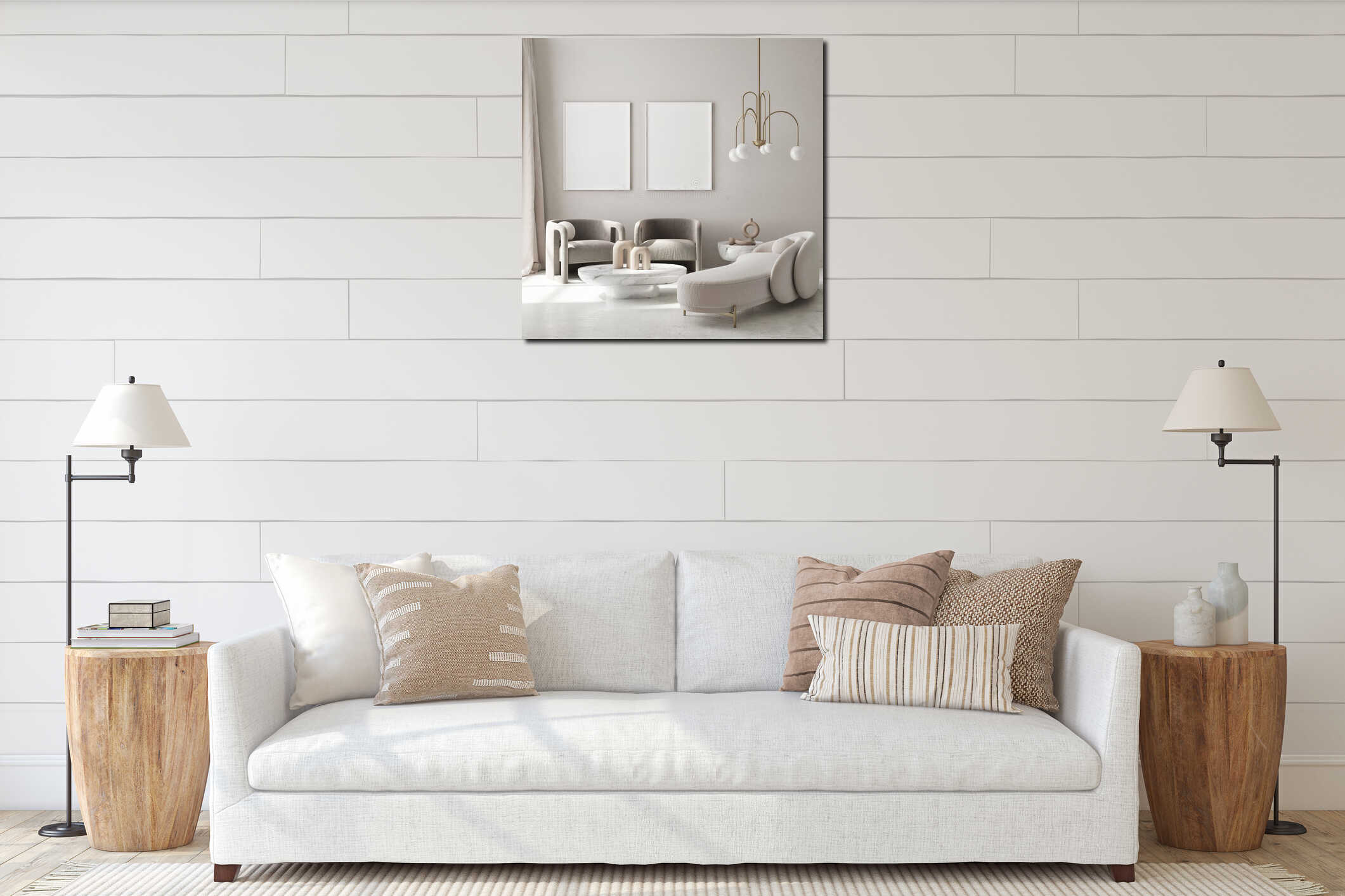 Canvas hanging interior mockup