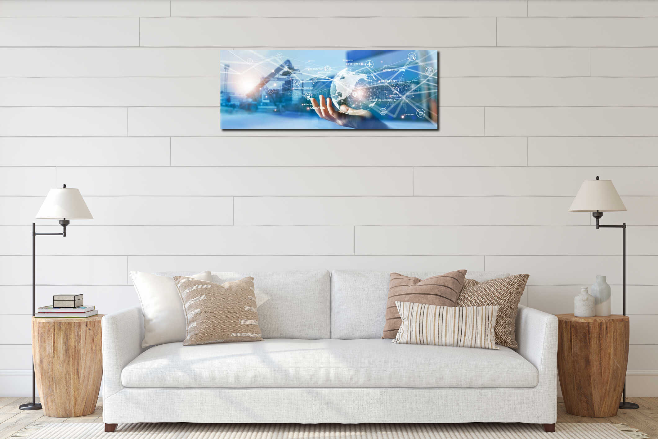 Canvas hanging interior mockup