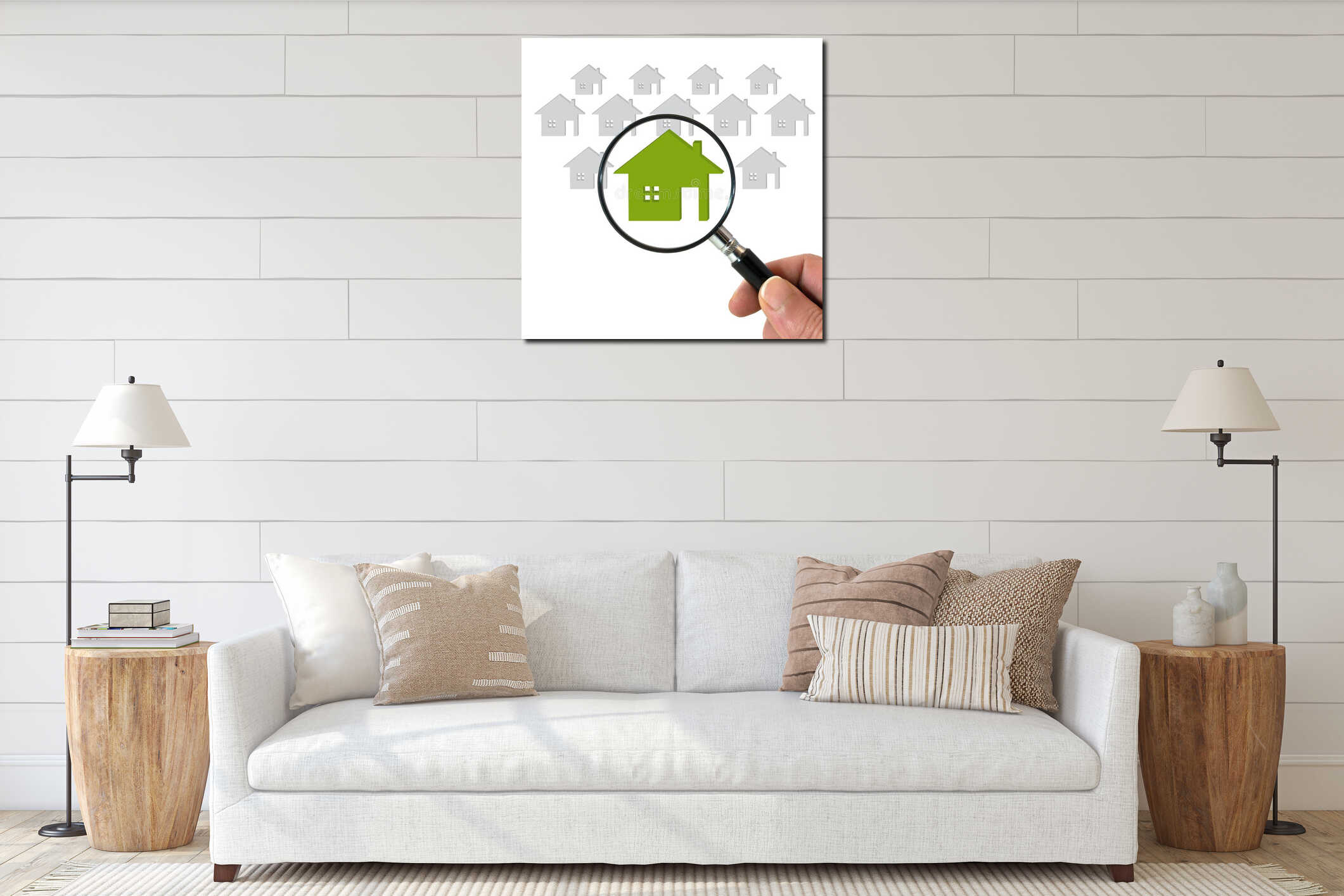 Canvas hanging interior mockup