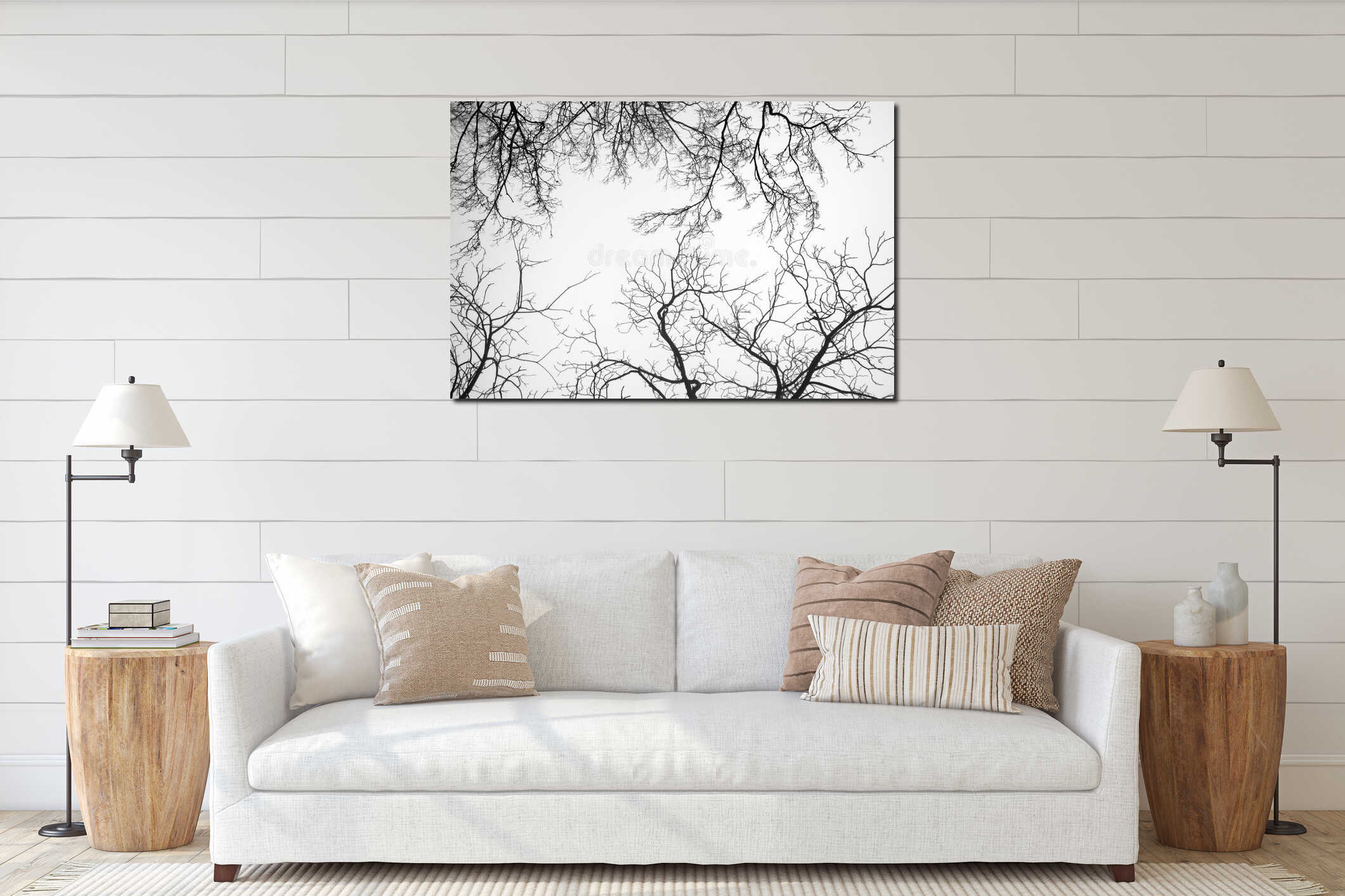 Canvas hanging interior mockup