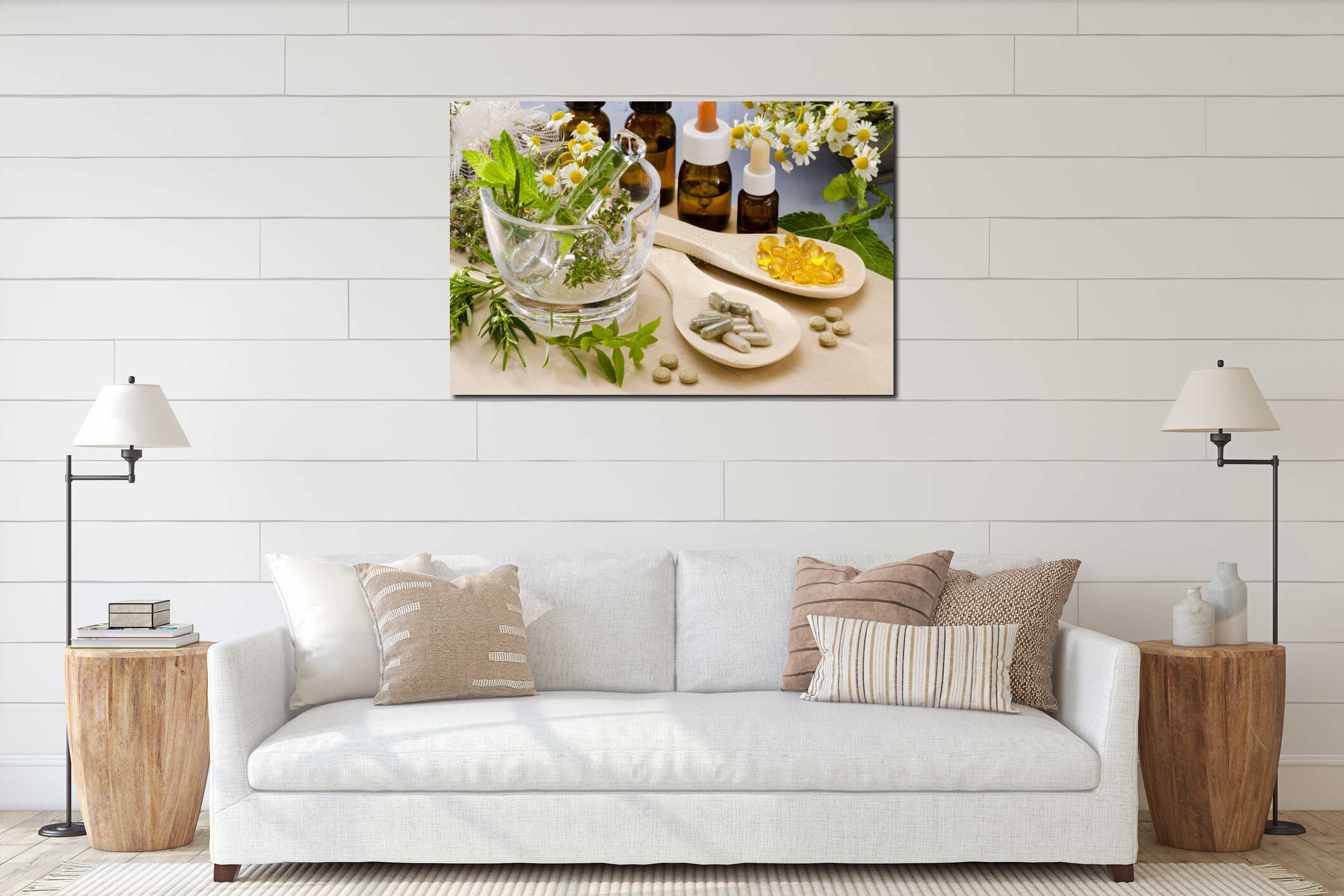 Canvas hanging interior mockup