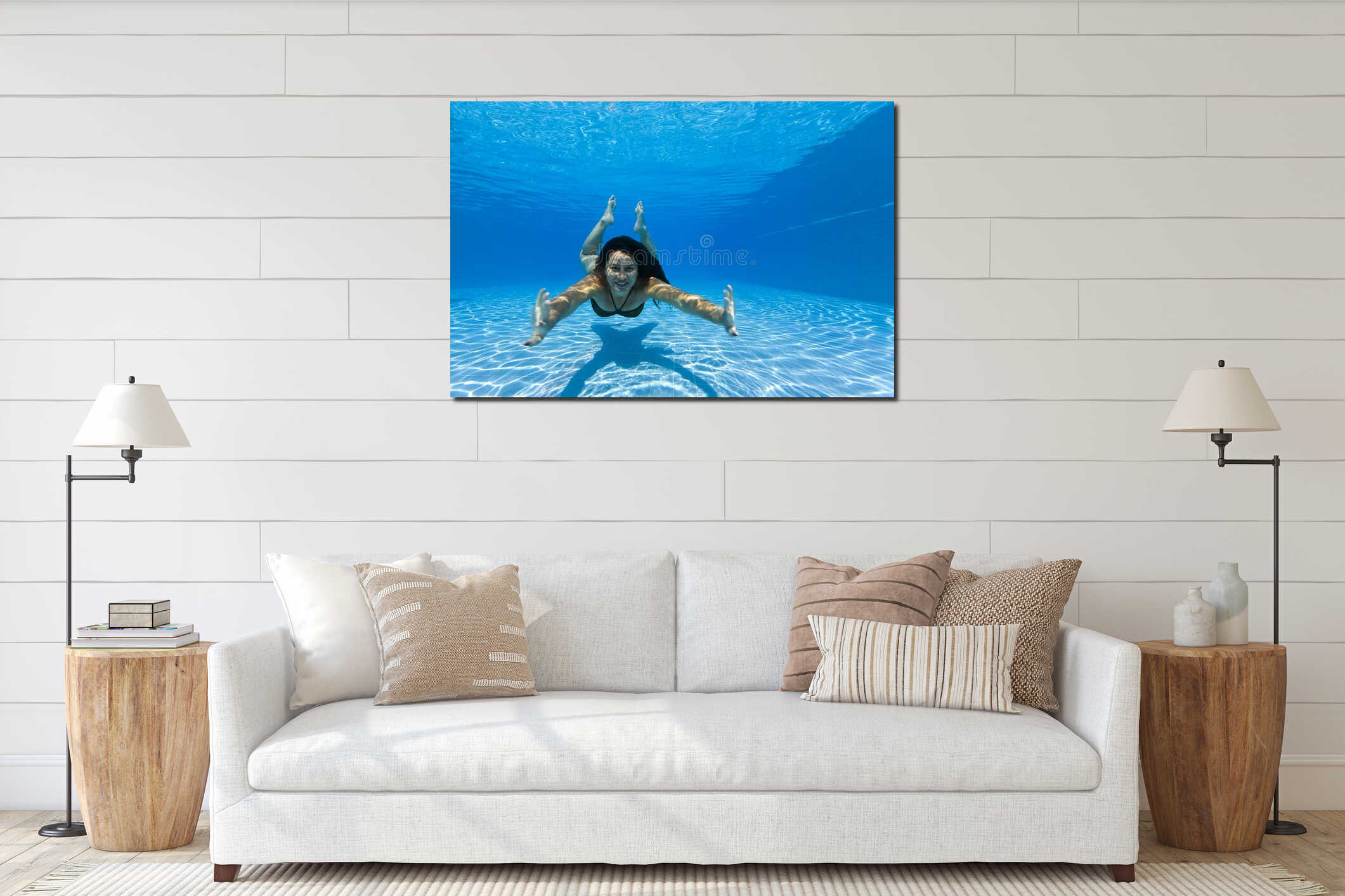 Canvas hanging interior mockup