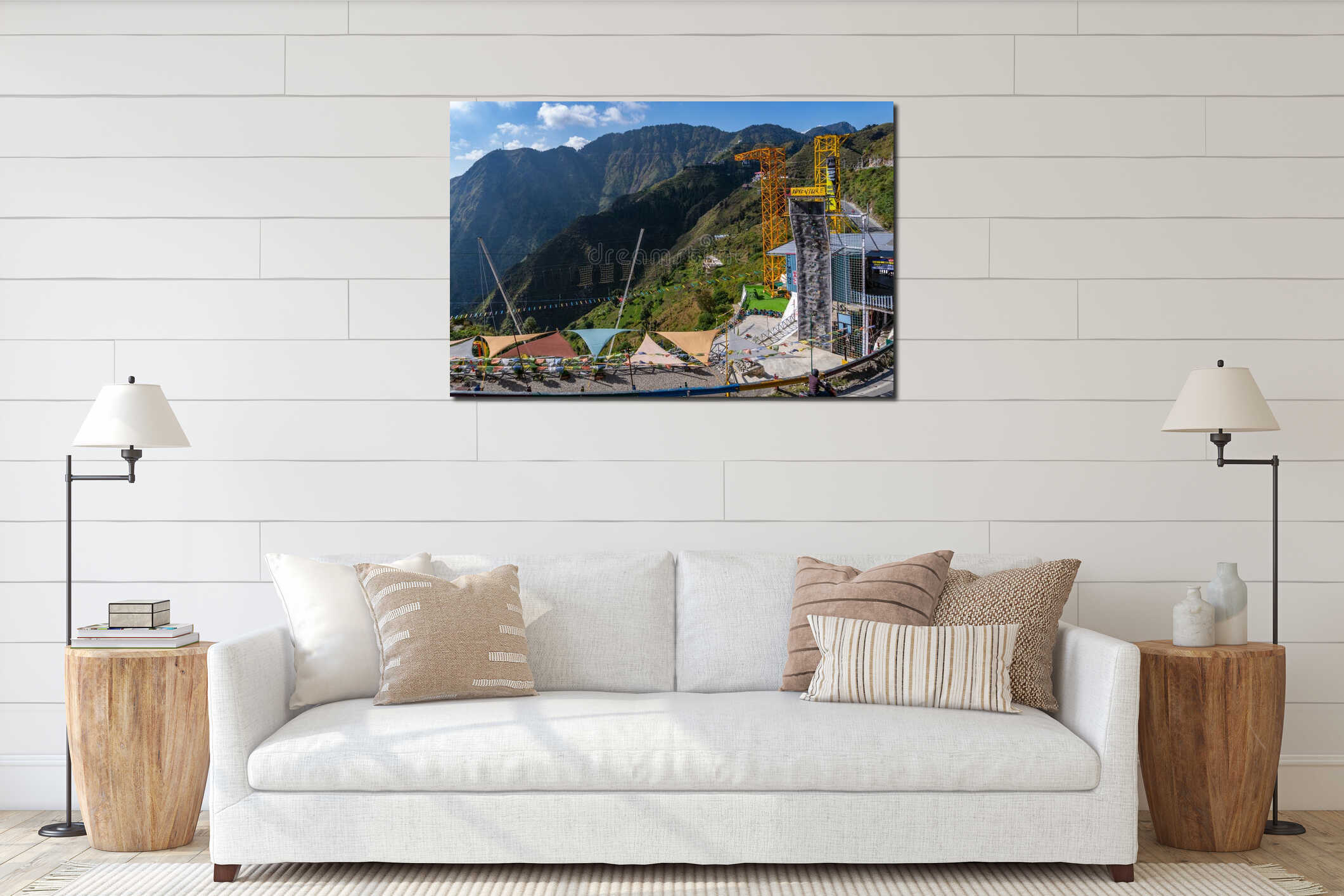Canvas hanging interior mockup