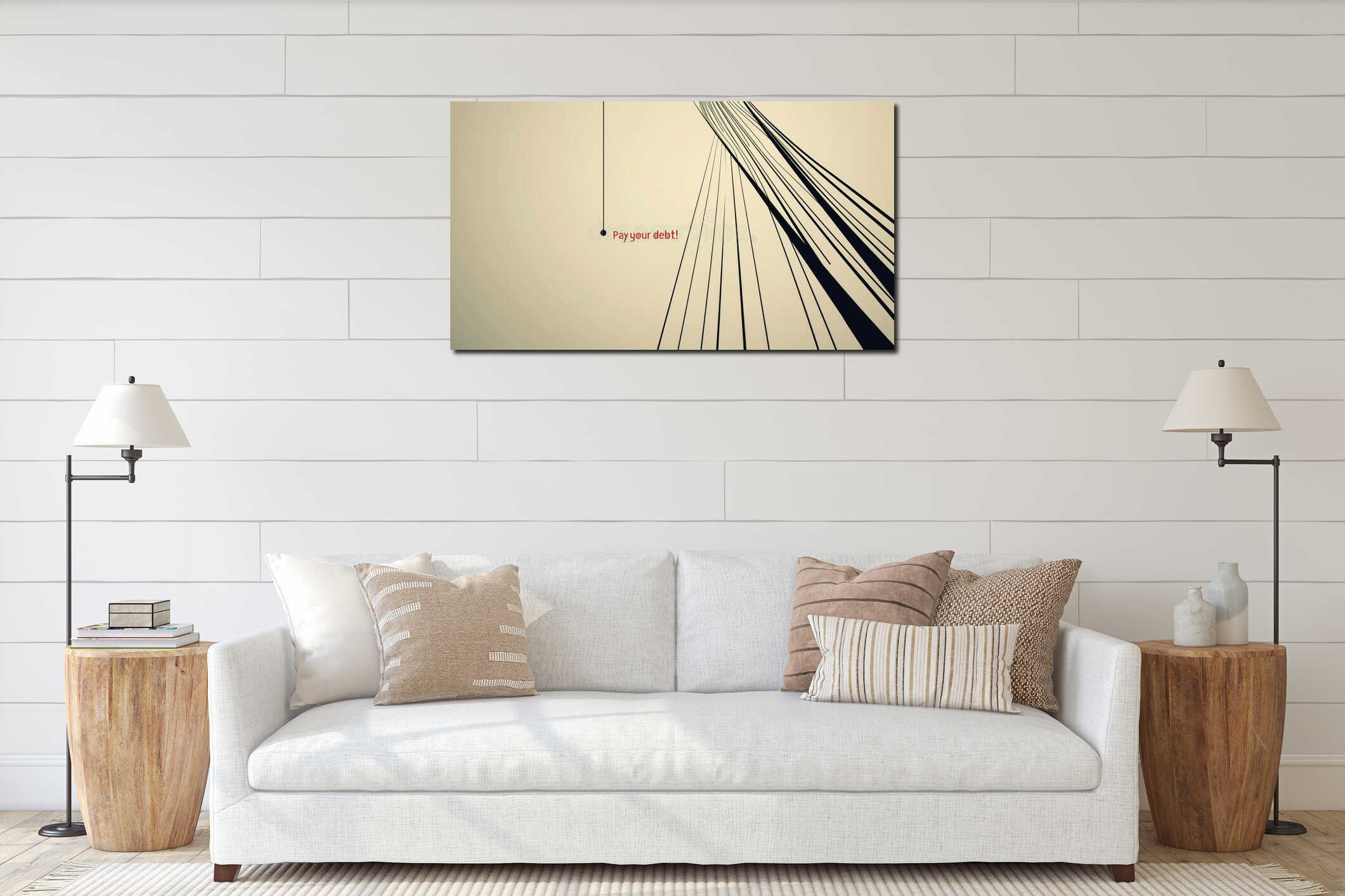 Canvas hanging interior mockup