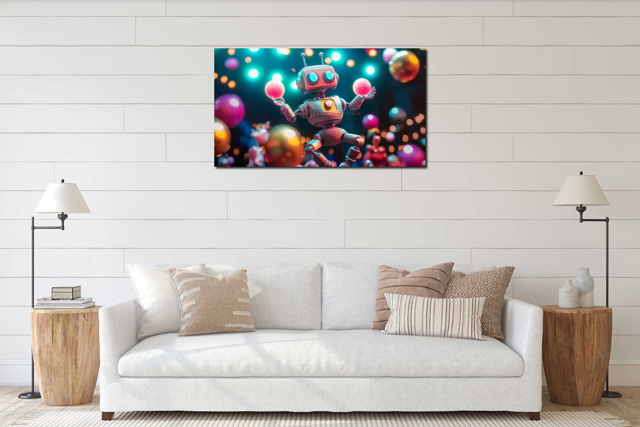 Canvas hanging interior mockup
