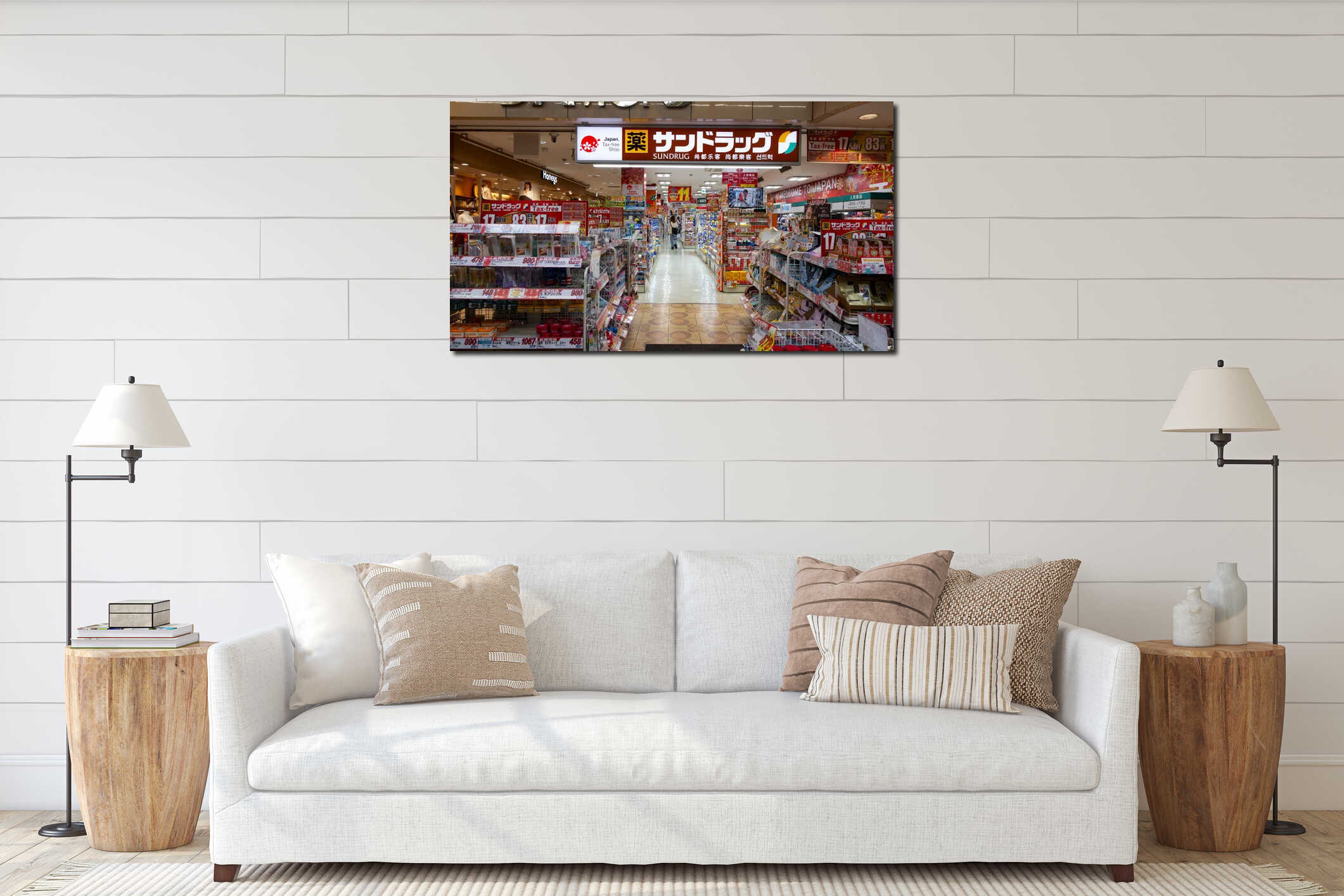 Canvas hanging interior mockup