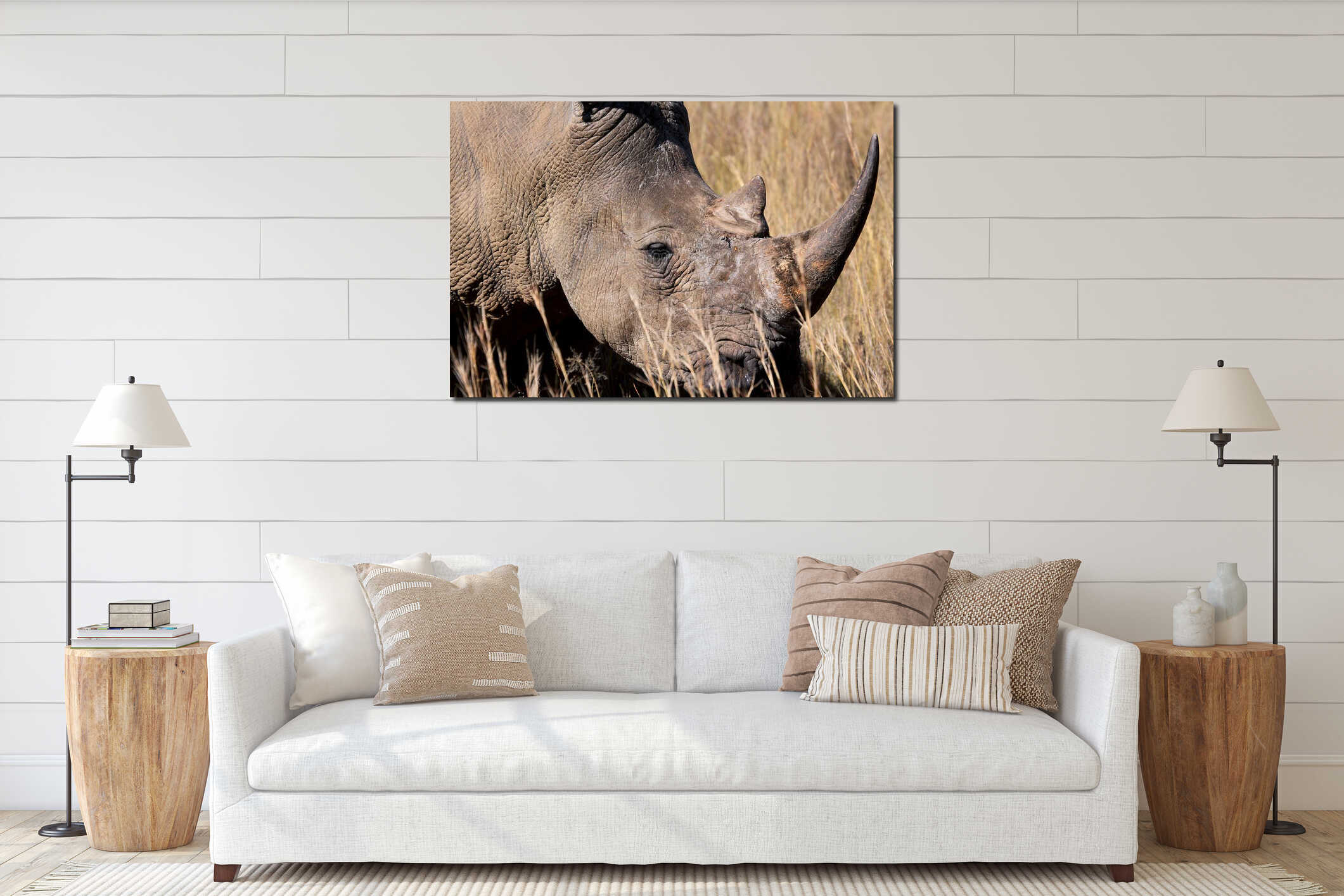 Canvas hanging interior mockup