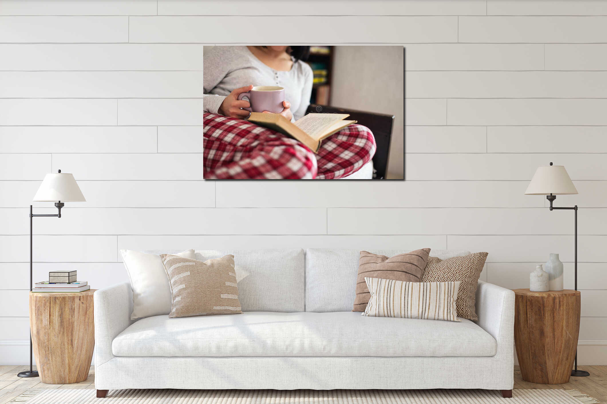 Canvas hanging interior mockup