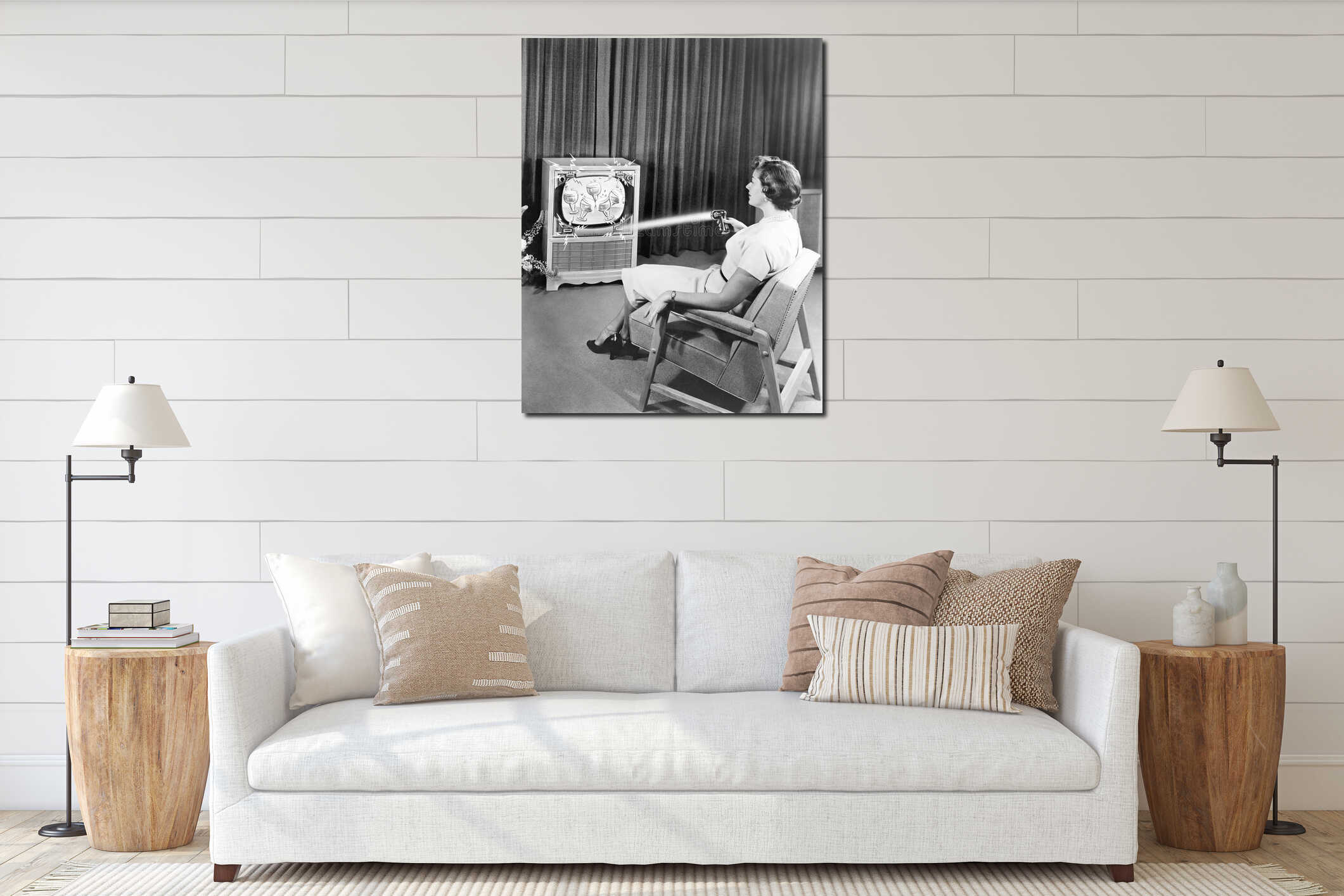 Canvas hanging interior mockup