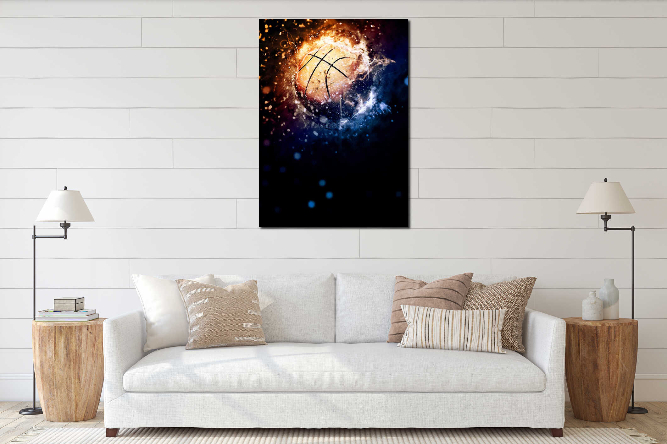 Canvas hanging interior mockup