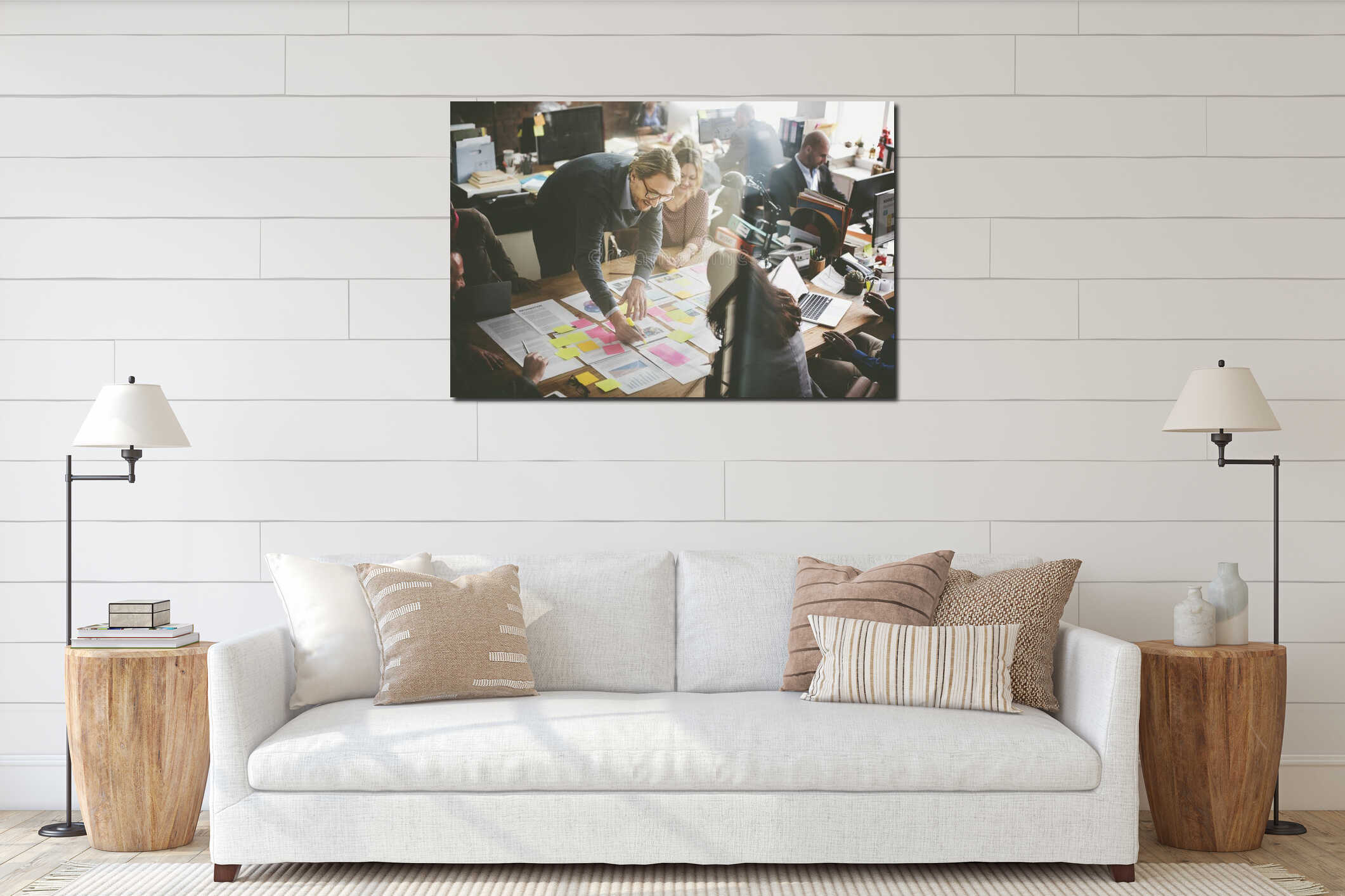 Canvas hanging interior mockup
