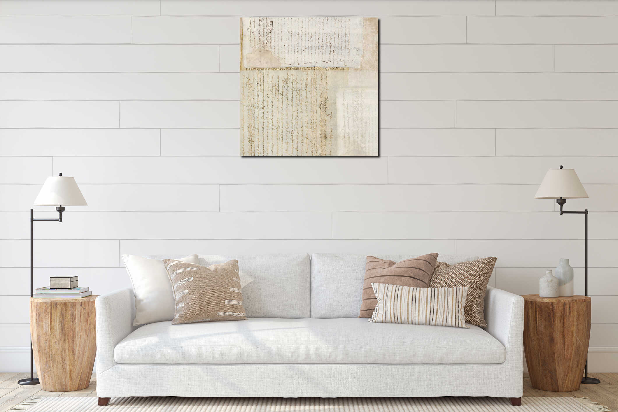 Canvas hanging interior mockup