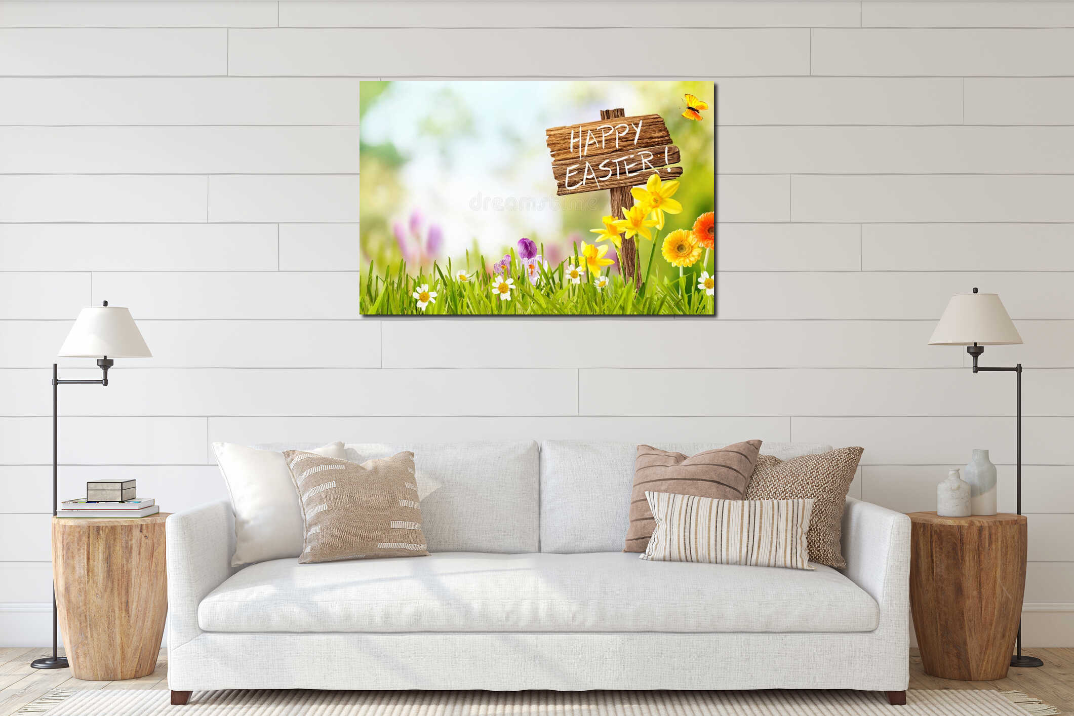 Canvas hanging interior mockup