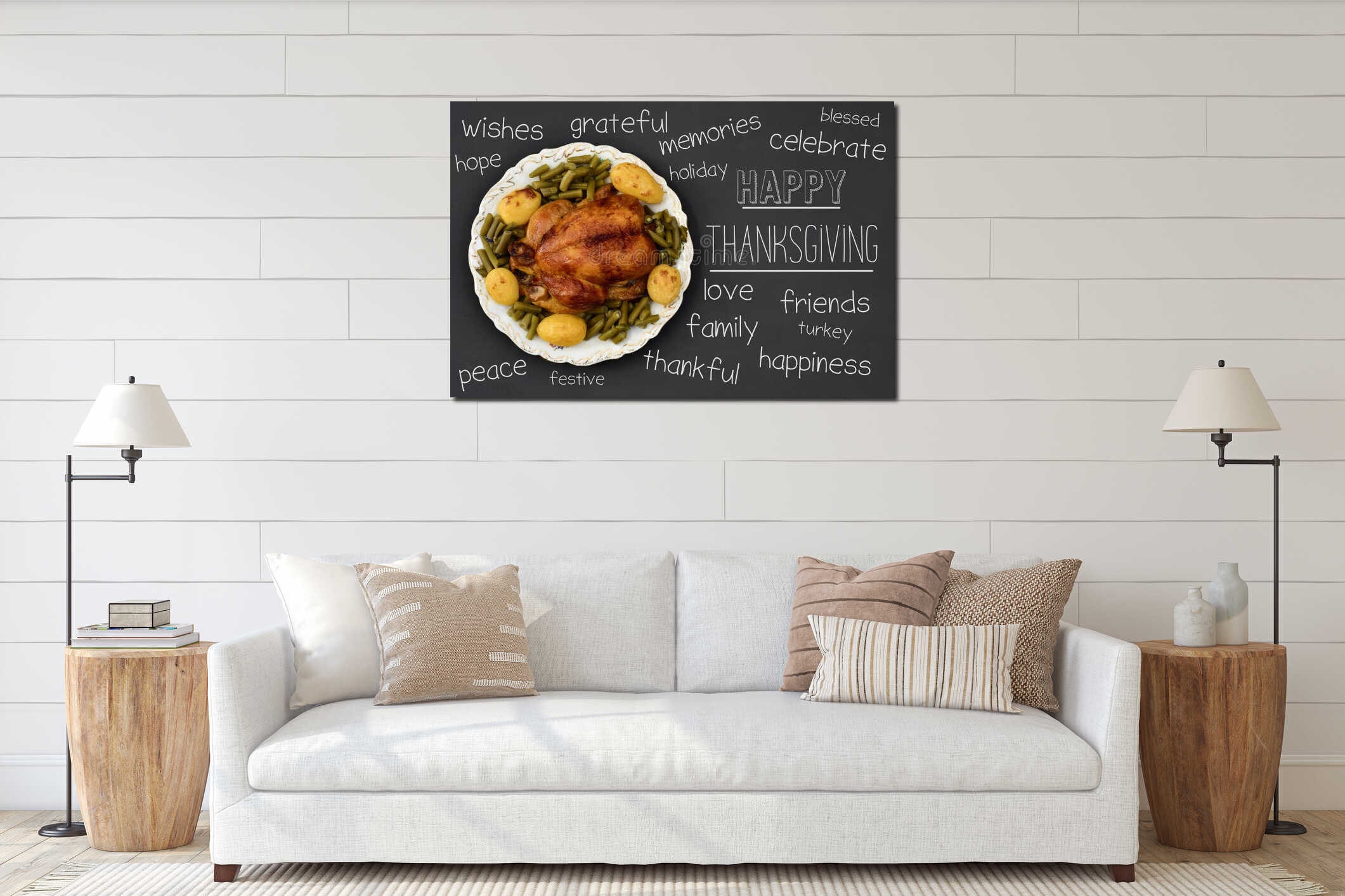 Canvas hanging interior mockup